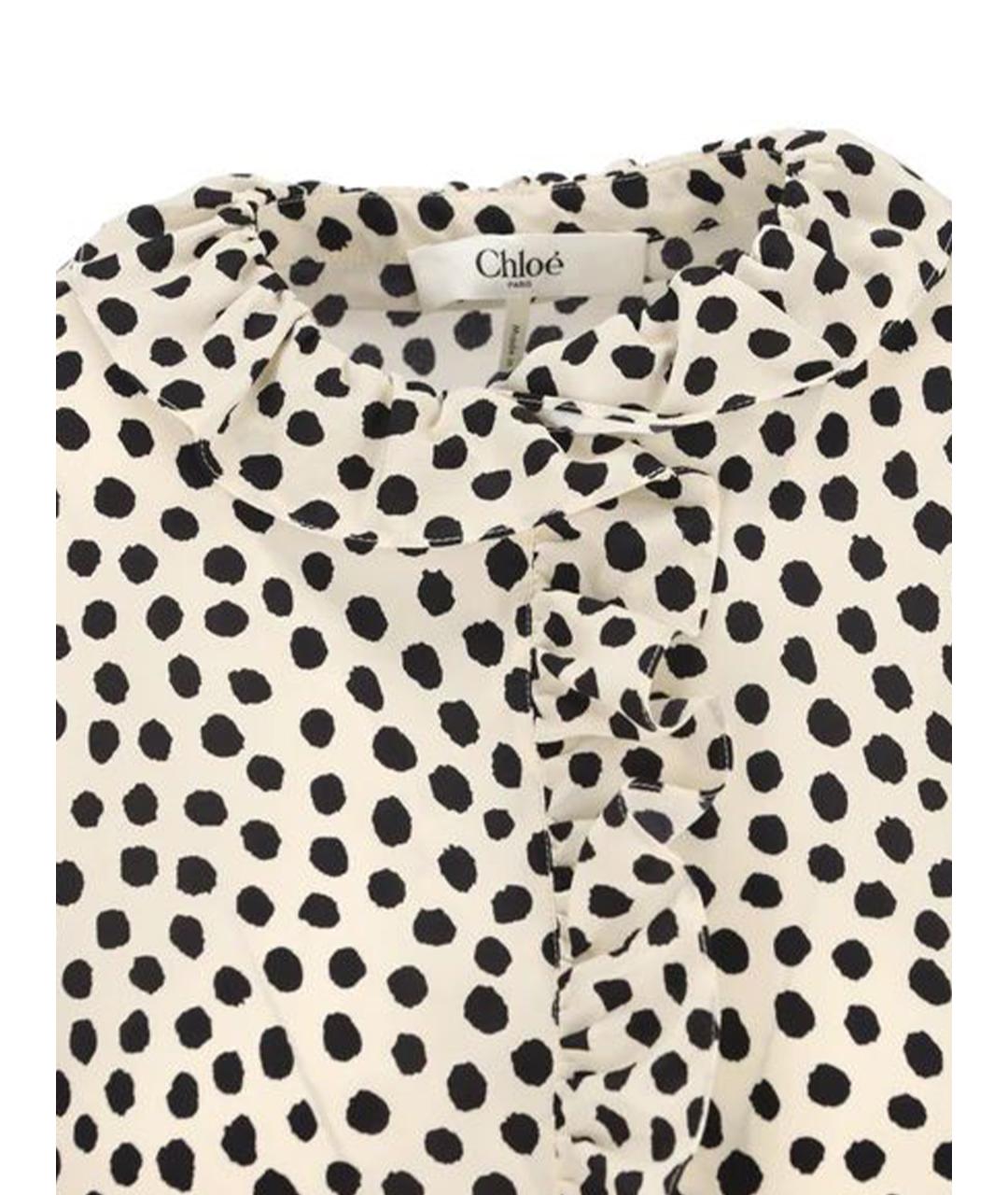 CHLOE Бежевая шелковая футболка, фото 3