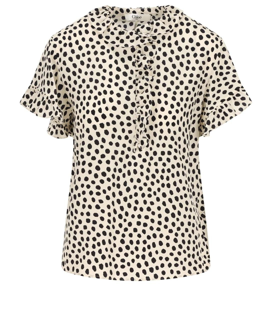 CHLOE Бежевая шелковая футболка, фото 1