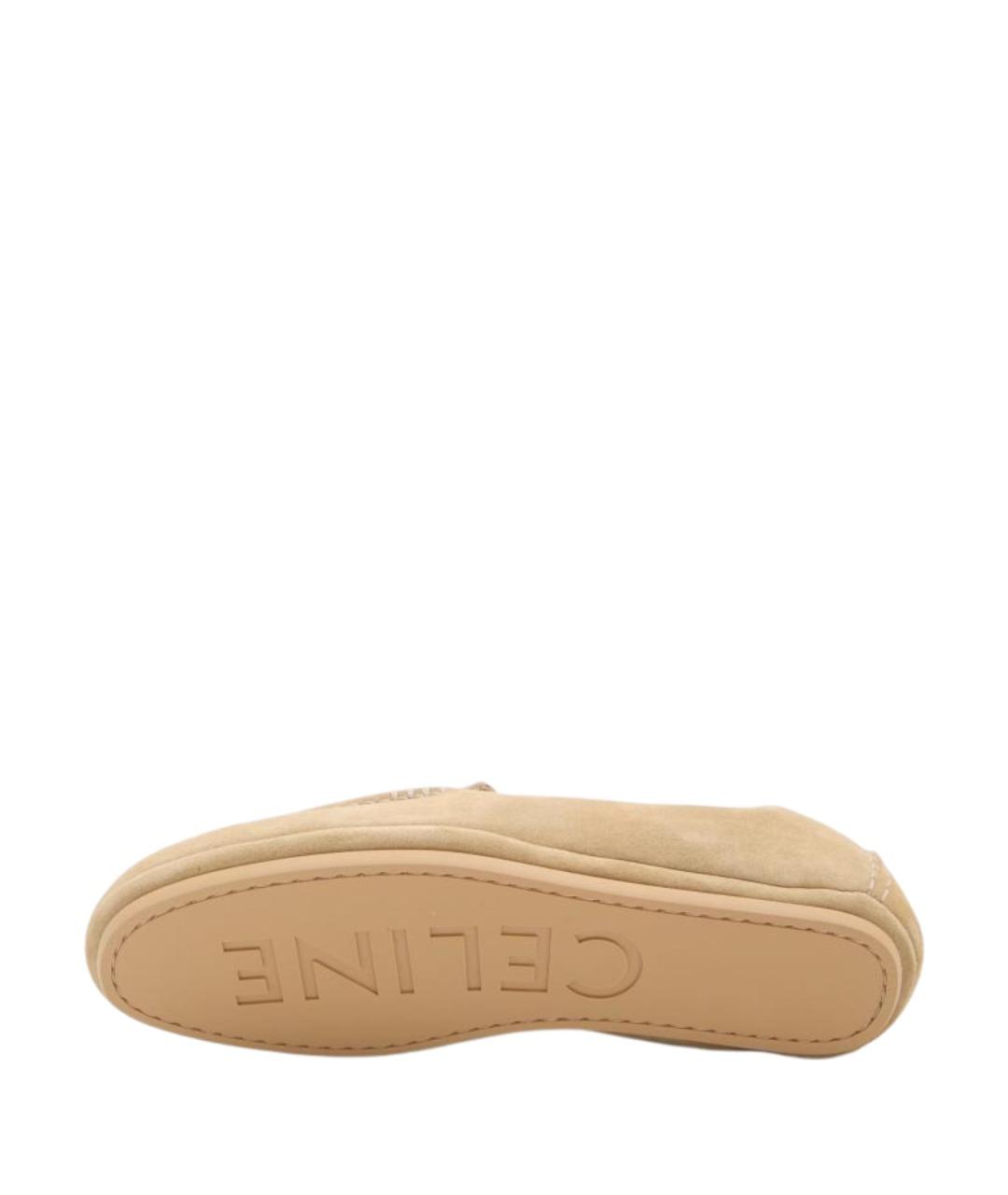 CELINE Бежевые замшевые лоферы, фото 3