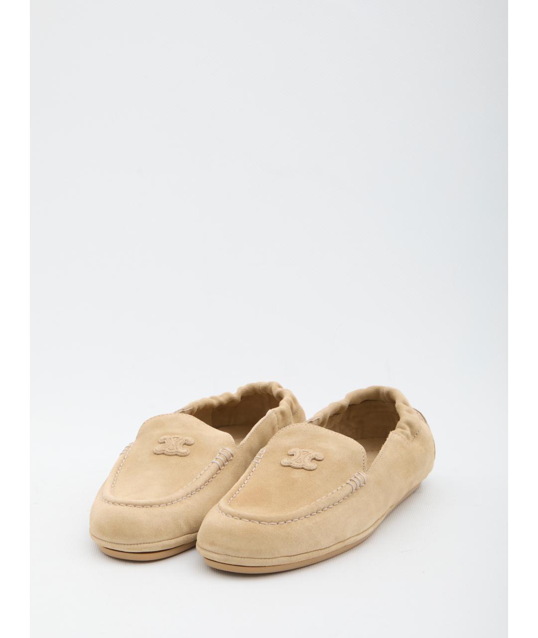 CELINE Бежевые кожаные лоферы, фото 2