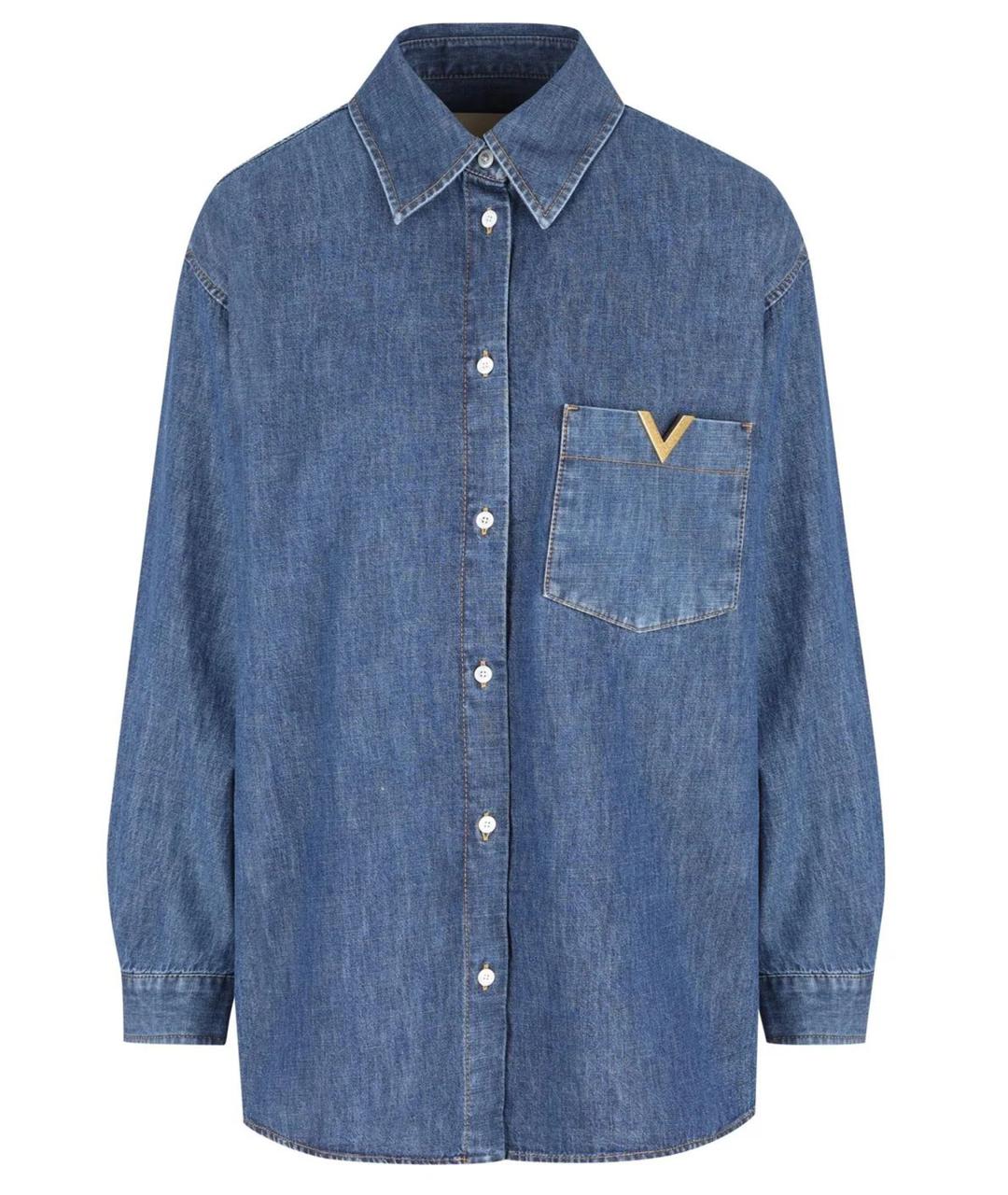 VALENTINO Синяя хлопковая рубашка, фото 1