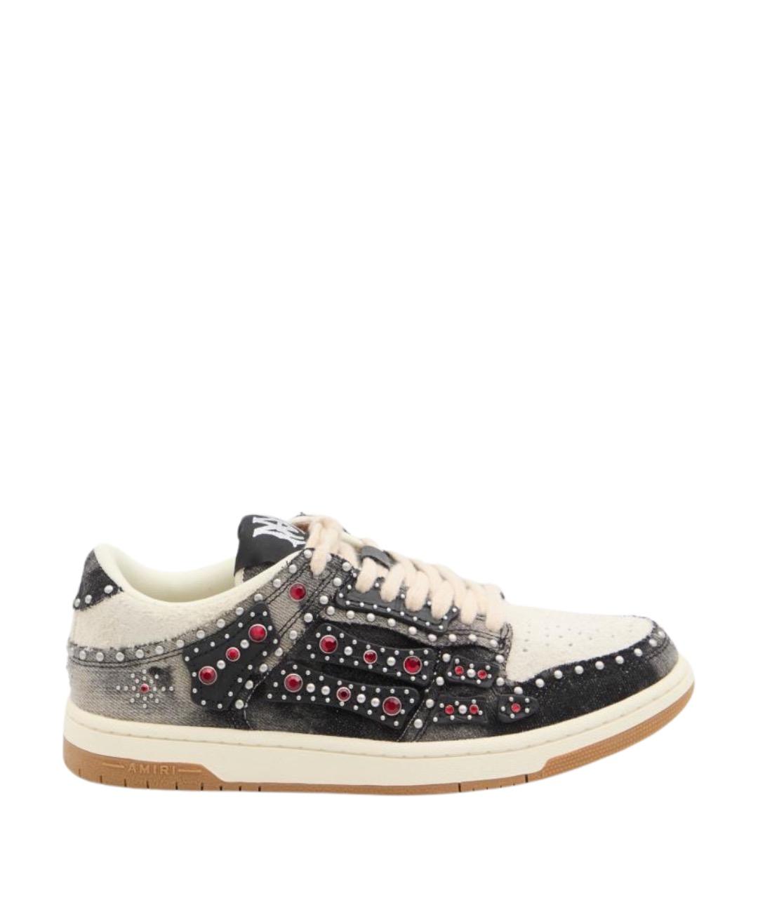 AMIRI Черные текстильные низкие кроссовки / кеды, фото 1