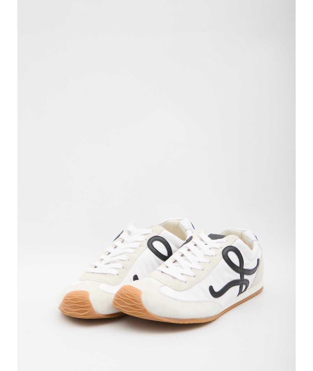 LOEWE Белые кожаные кроссовки, фото 2