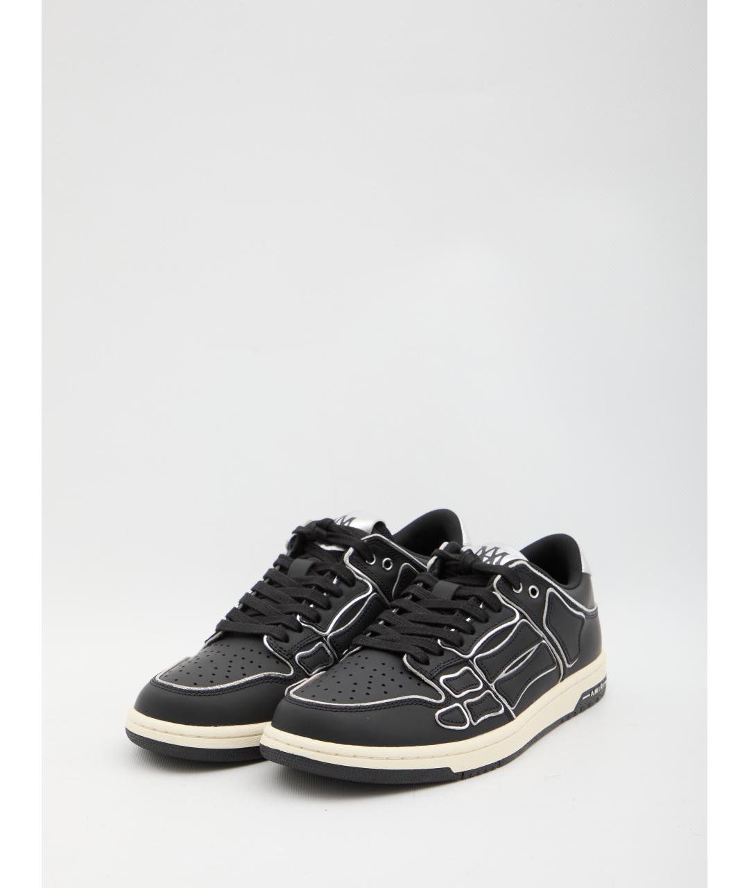 AMIRI Черные кожаные низкие кроссовки / кеды, фото 2