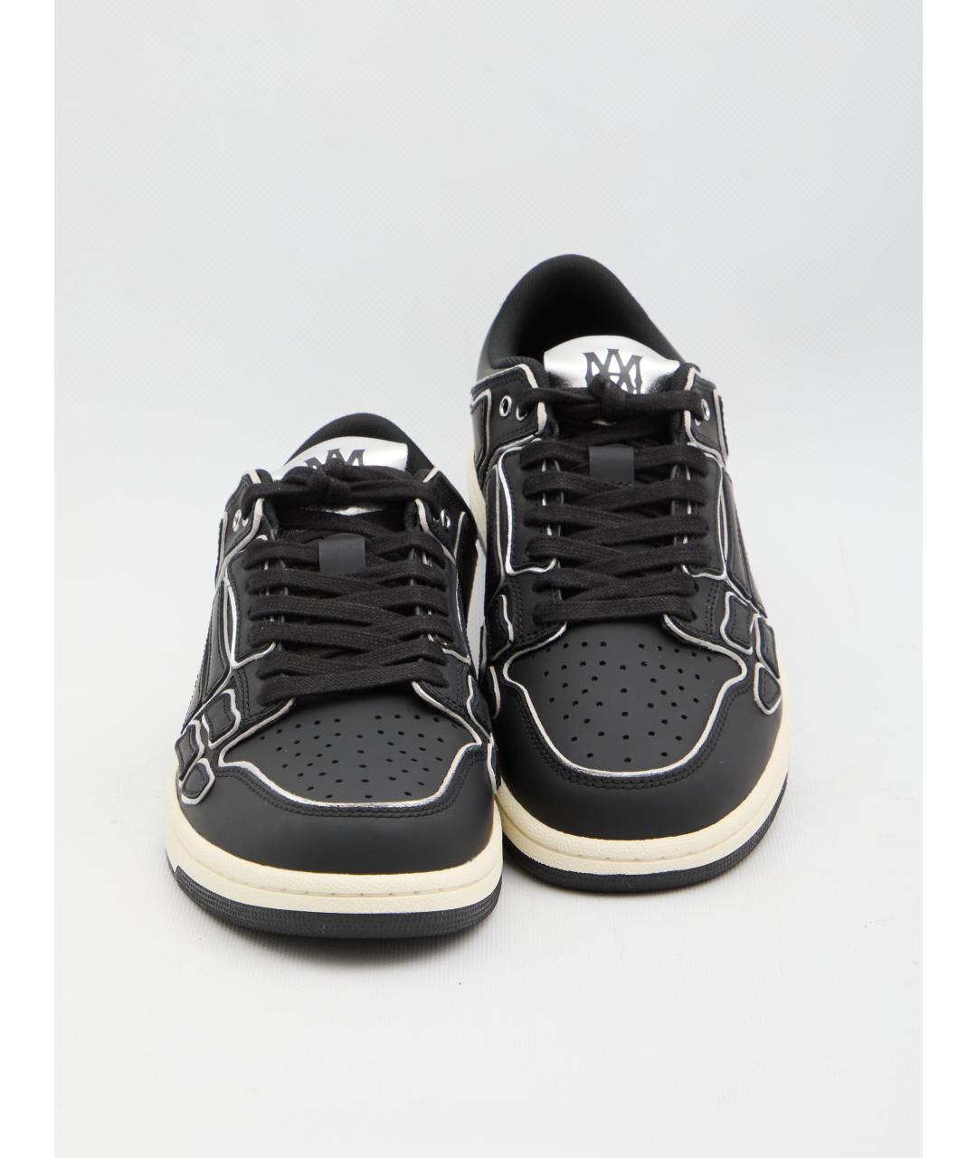 AMIRI Черные кожаные низкие кроссовки / кеды, фото 4