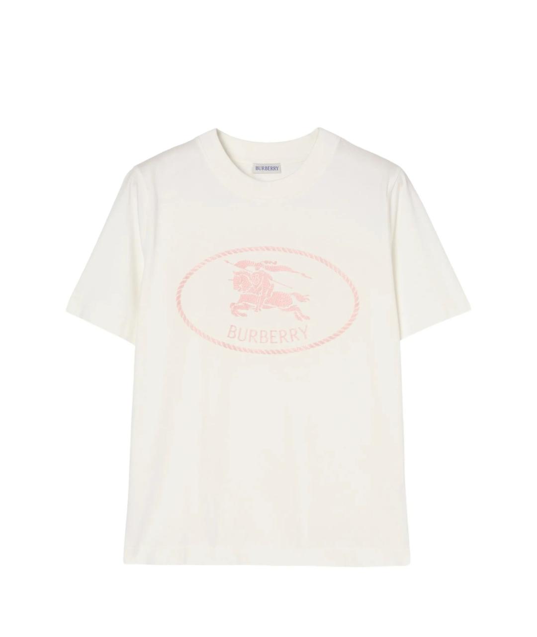 BURBERRY Белая хлопковая футболка, фото 1