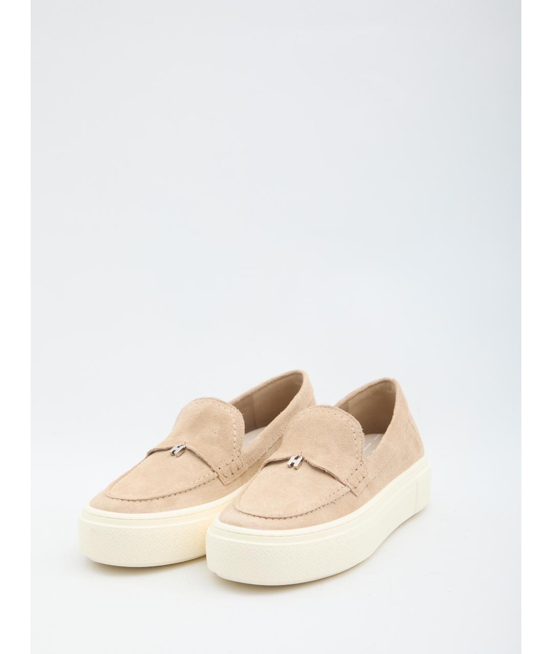 HOGAN Бежевые кожаные лоферы, фото 2