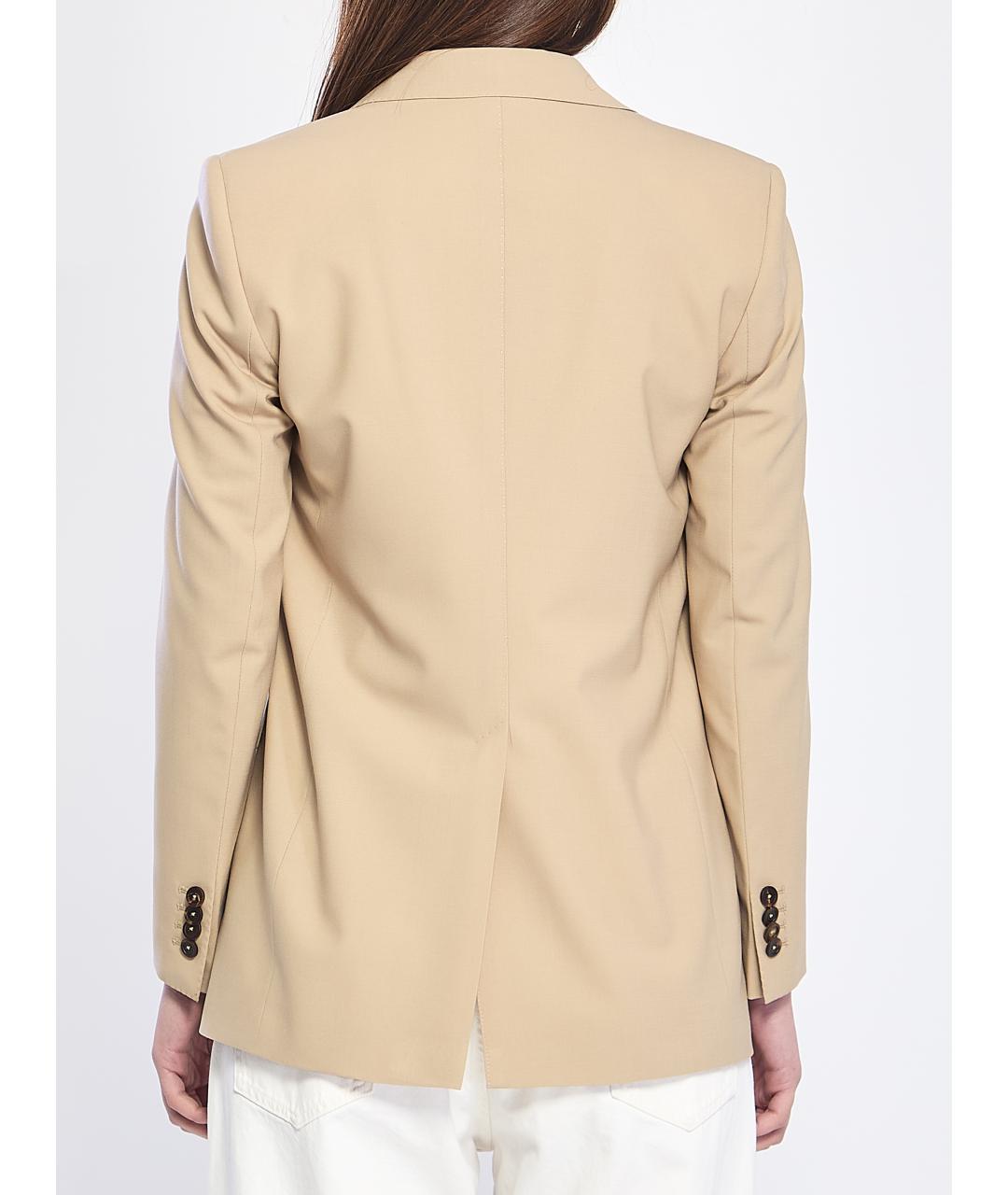 TAGLIATORE Бежевый шерстяной жакет/пиджак, фото 3