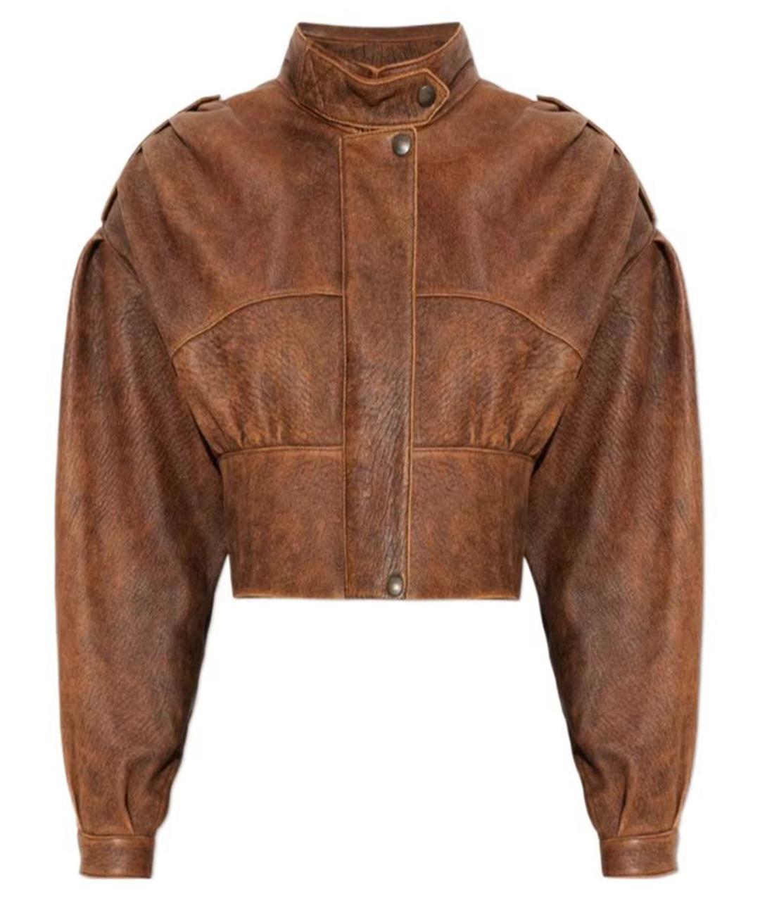 CHLOE Коричневая кожаная куртка, фото 1