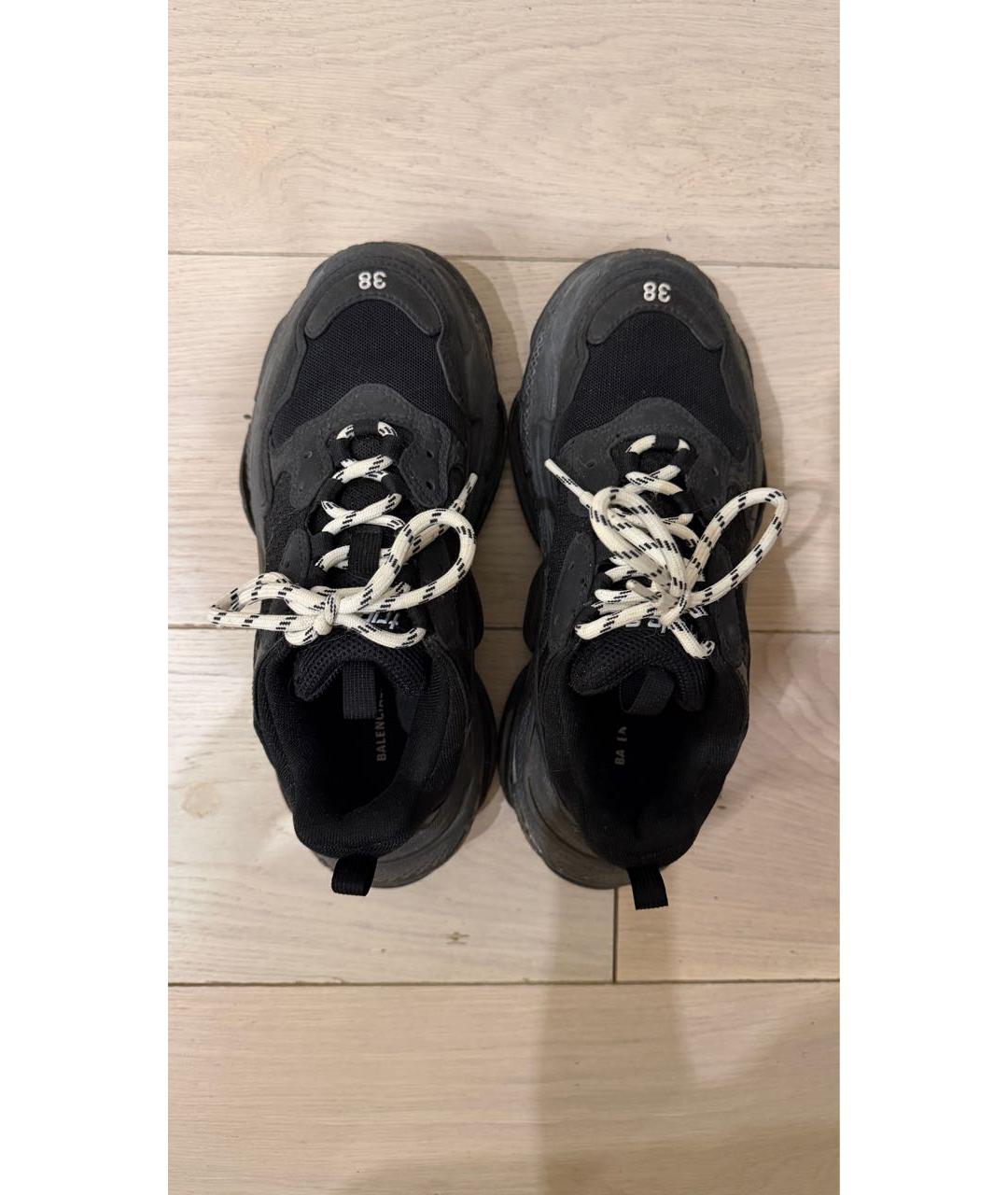 BALENCIAGA Черные текстильные кроссовки, фото 3