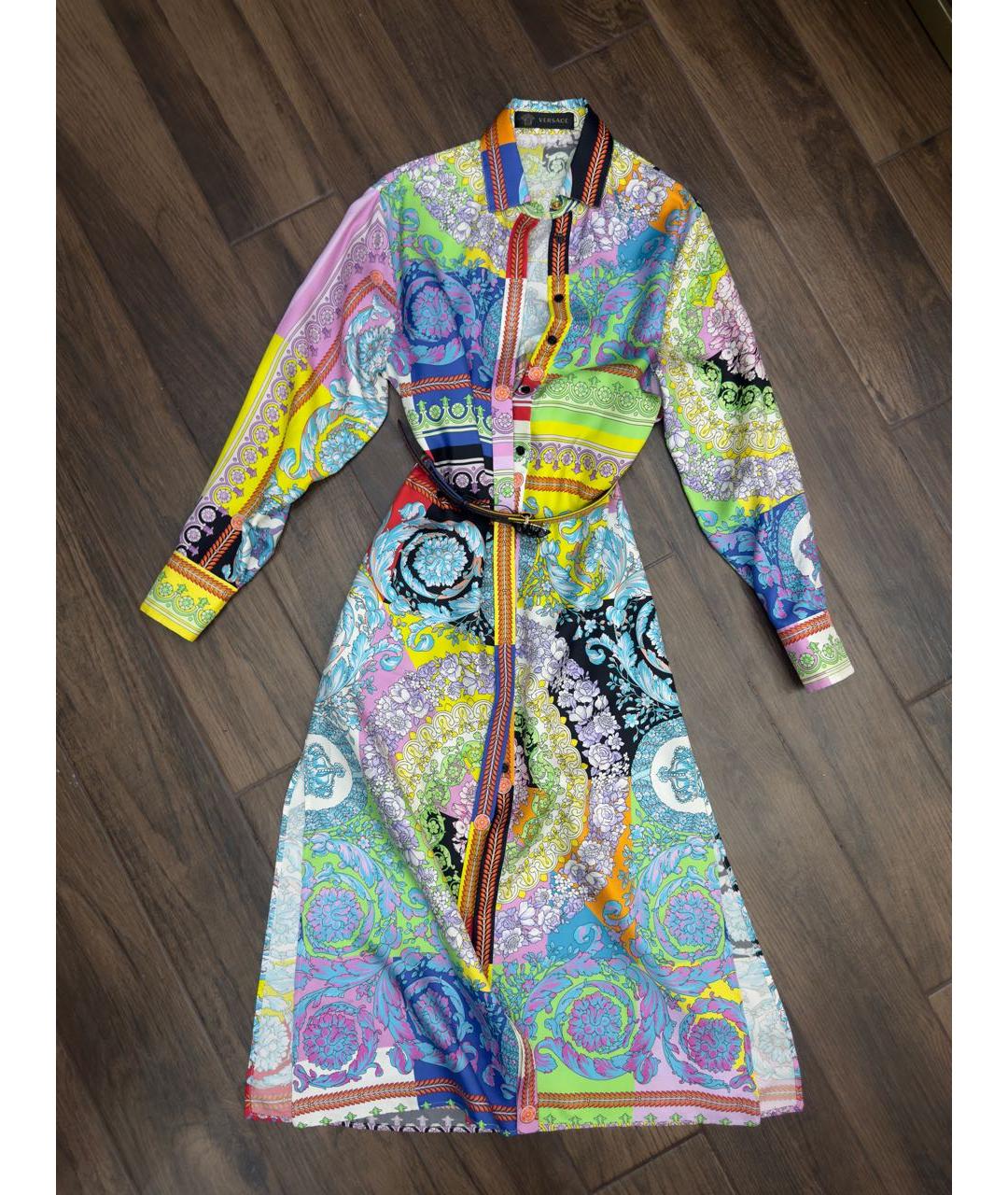 VERSACE Мульти шелковый сарафан, фото 7