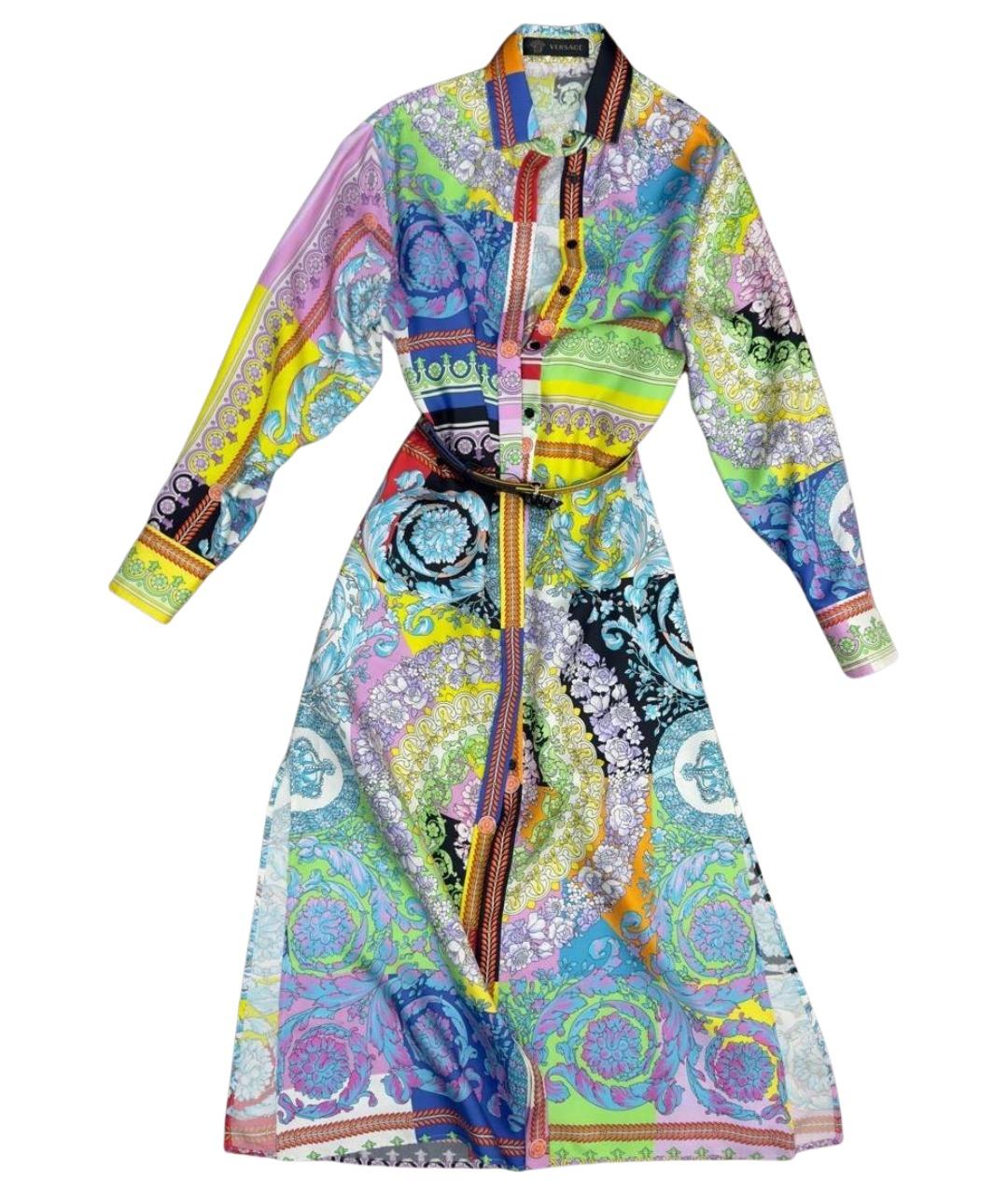 VERSACE Мульти шелковый сарафан, фото 1