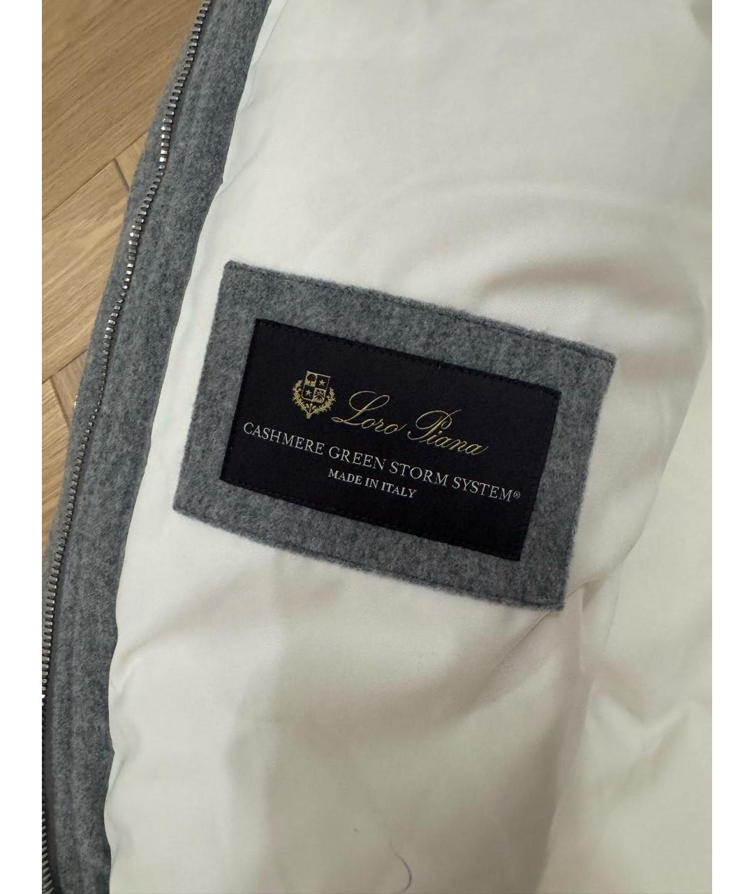 LORO PIANA Серый кашемировый пуховик, фото 4