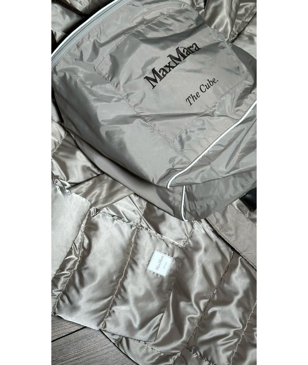 MAX MARA THE CUBE Бежевое полиамидовое пальто, фото 4