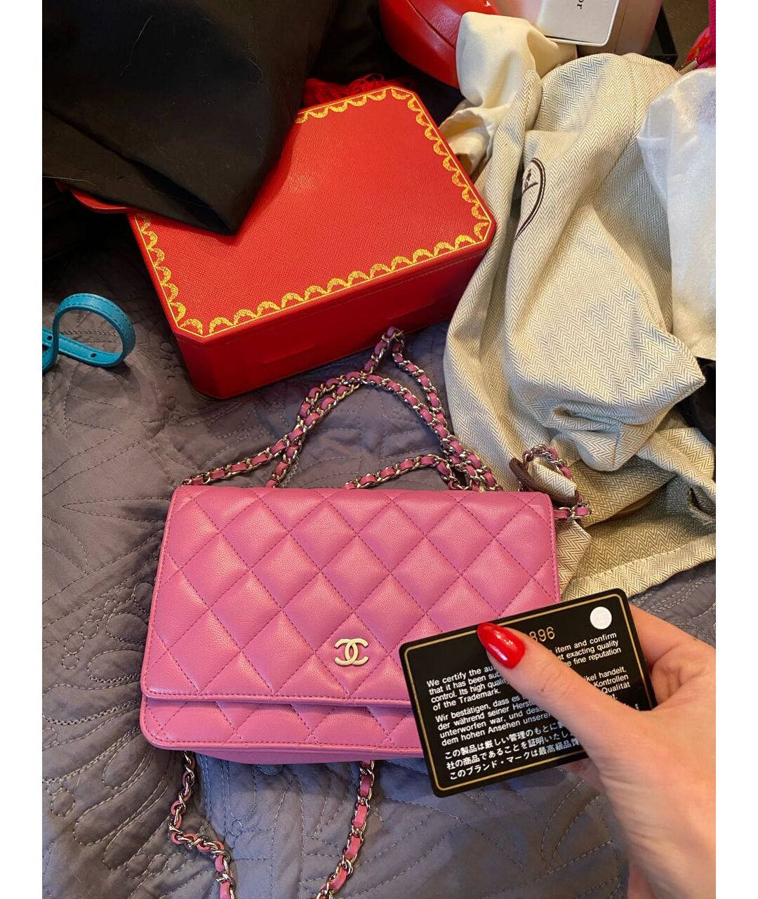 CHANEL Розовая кожаная сумка тоут, фото 8