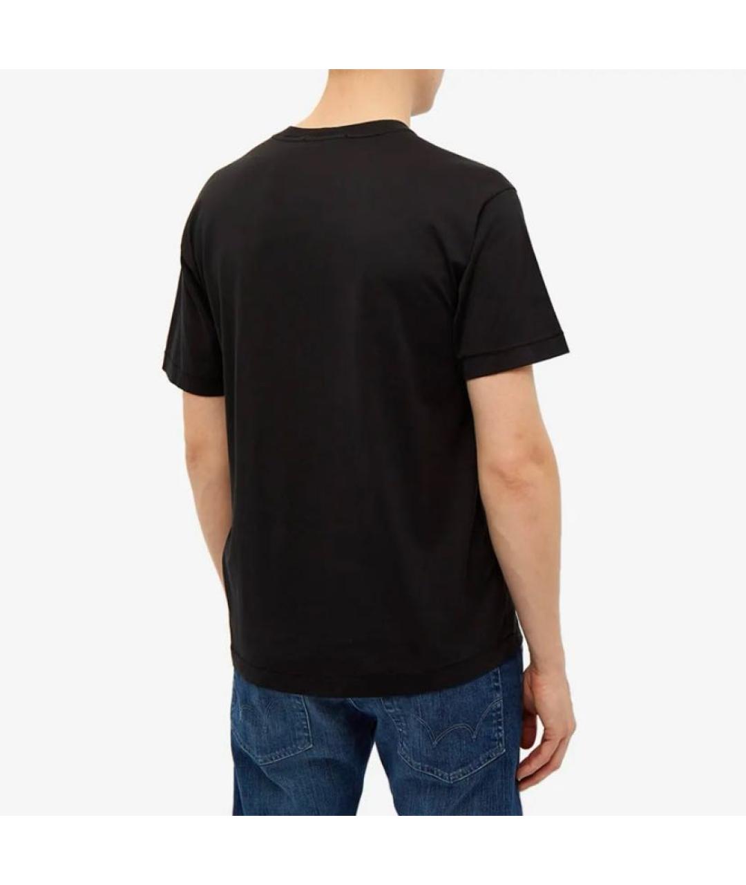 STONE ISLAND Черная хлопковая футболка, фото 2