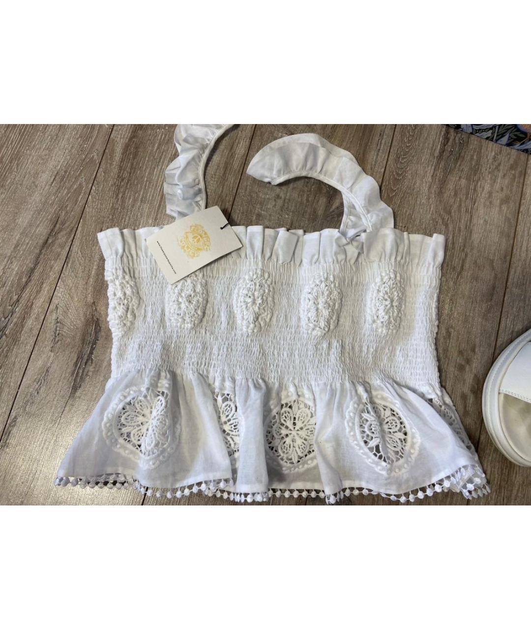 CHARO RUIZ Белый хлопковый костюм с юбками, фото 3