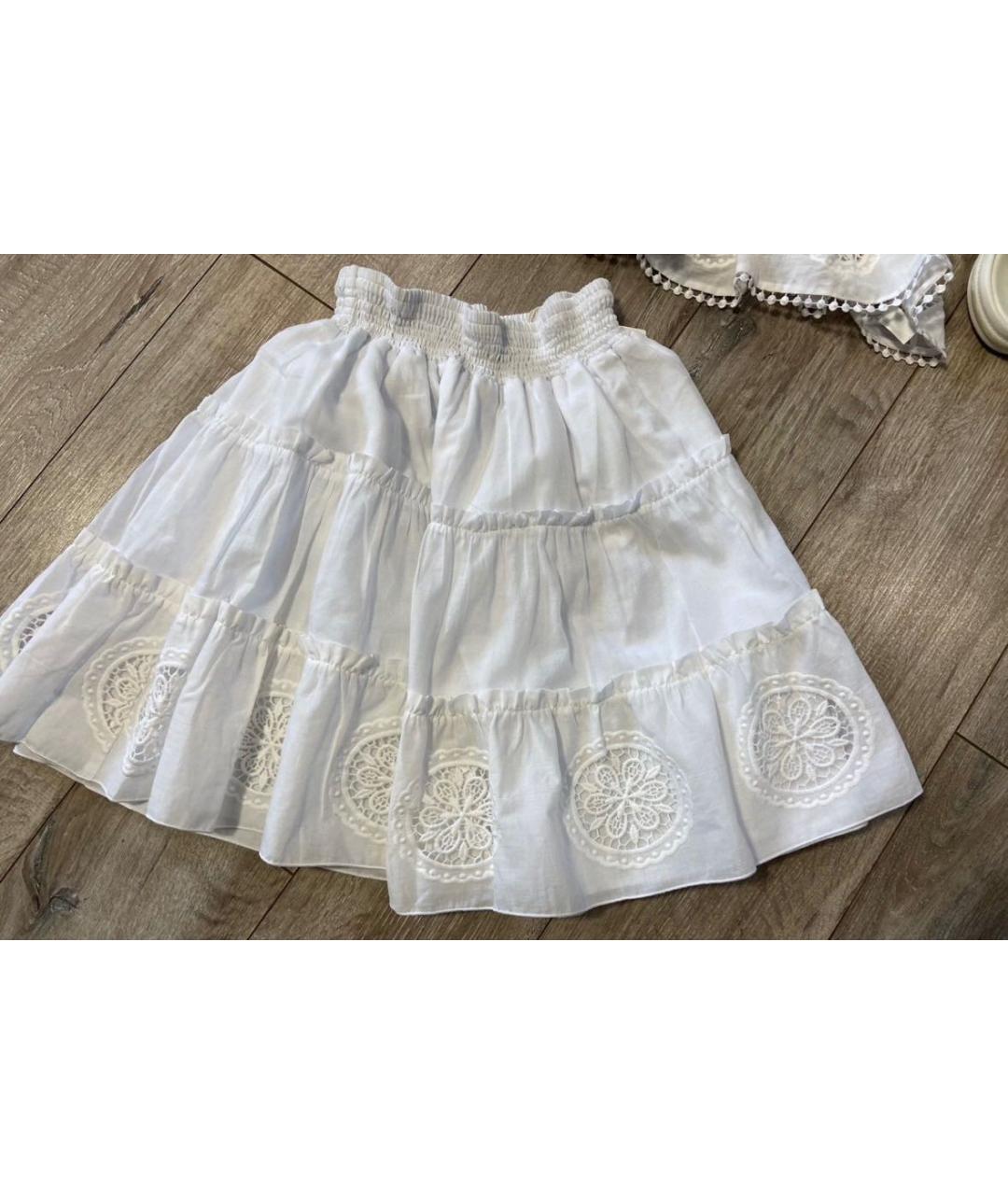 CHARO RUIZ Белый хлопковый костюм с юбками, фото 4