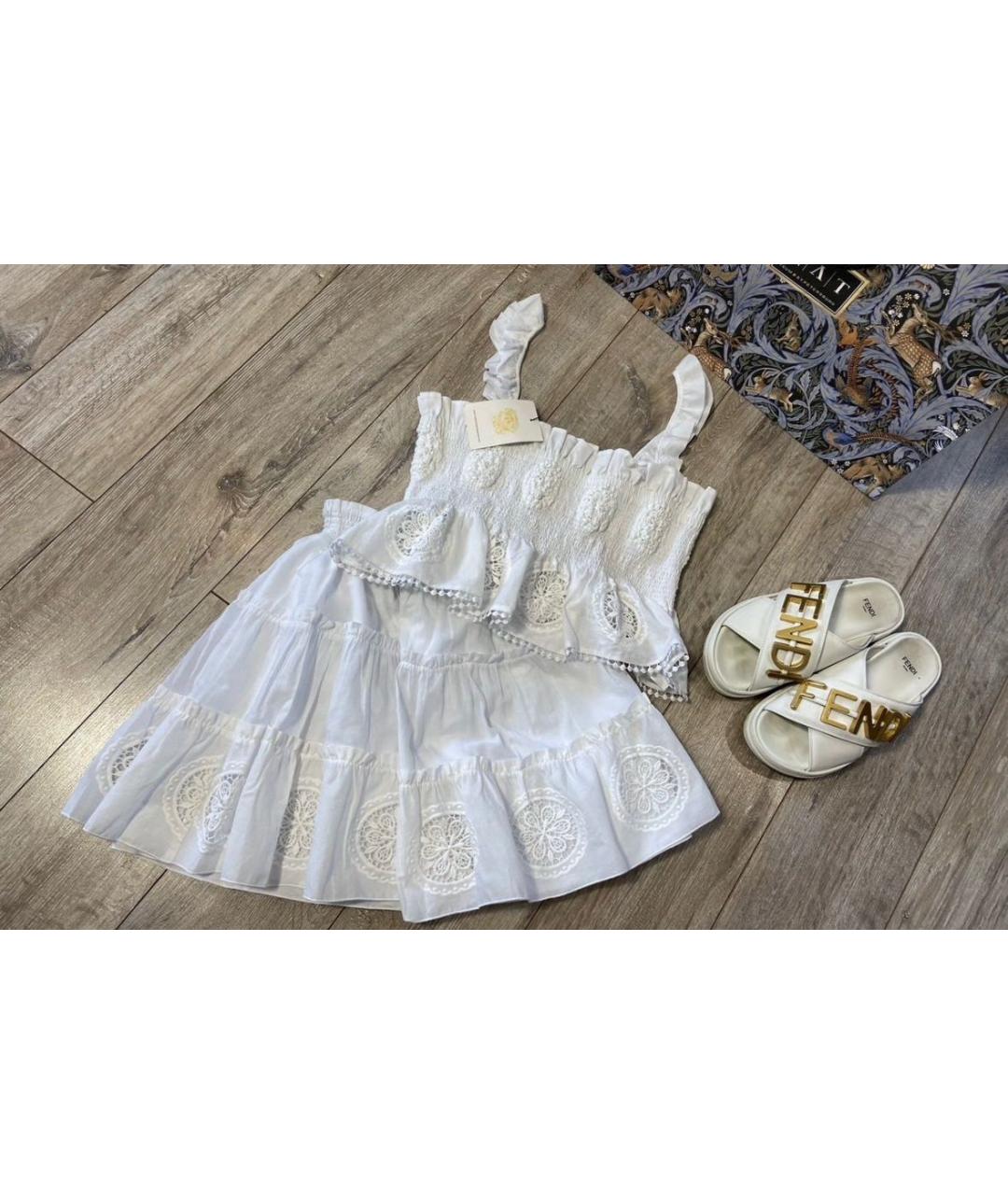 CHARO RUIZ Белый хлопковый костюм с юбками, фото 6