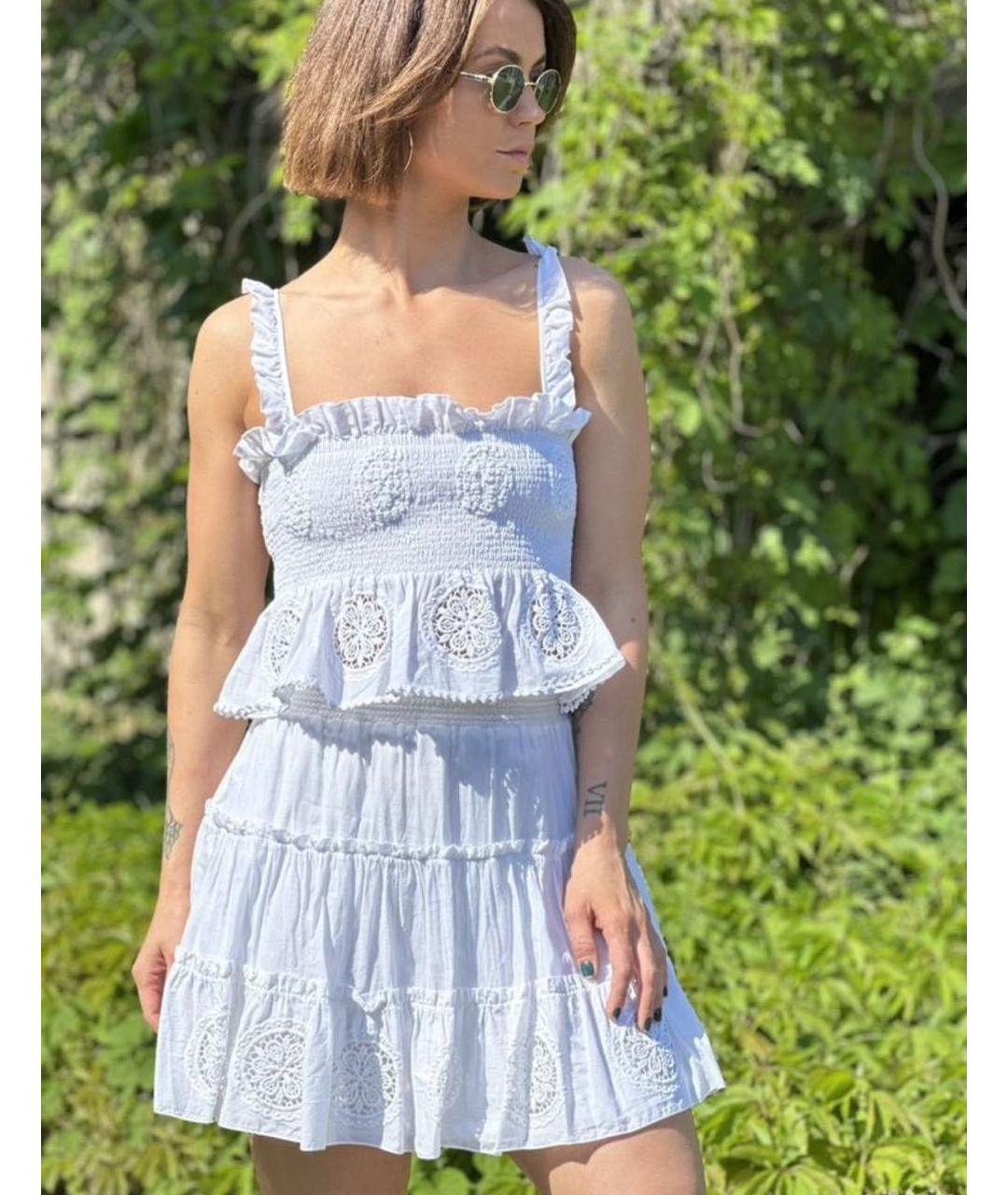 CHARO RUIZ Белый хлопковый костюм с юбками, фото 7