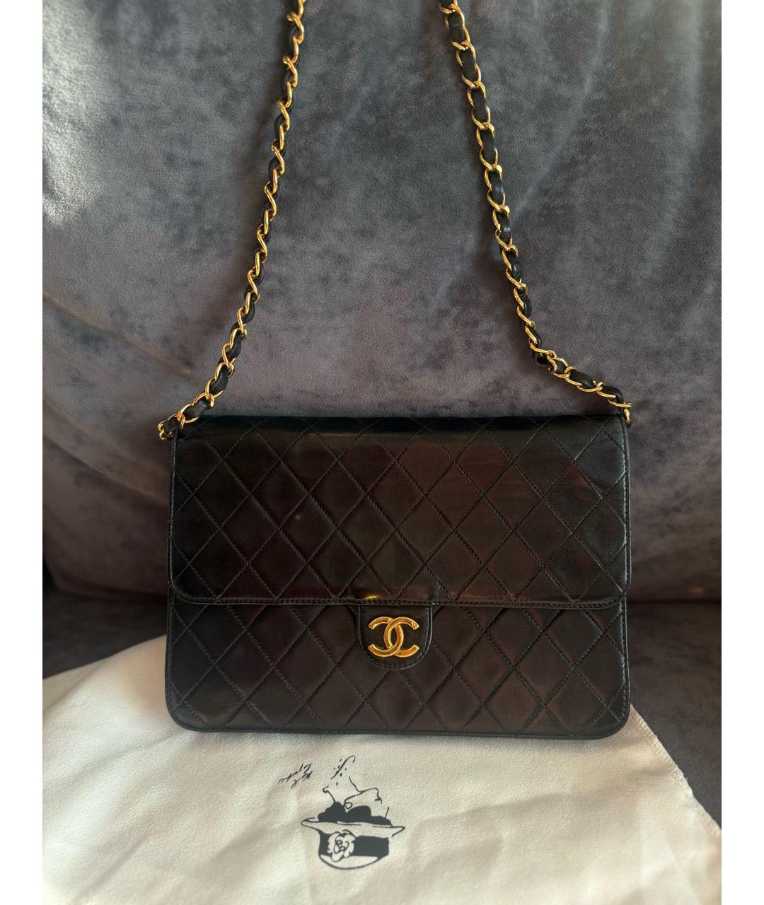 CHANEL Черная кожаная сумка через плечо, фото 9