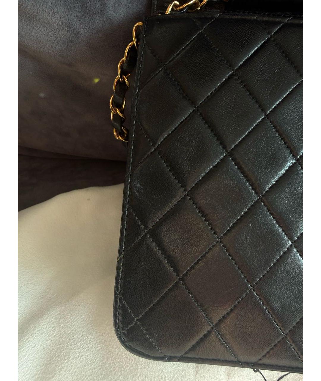 CHANEL Черная кожаная сумка через плечо, фото 6