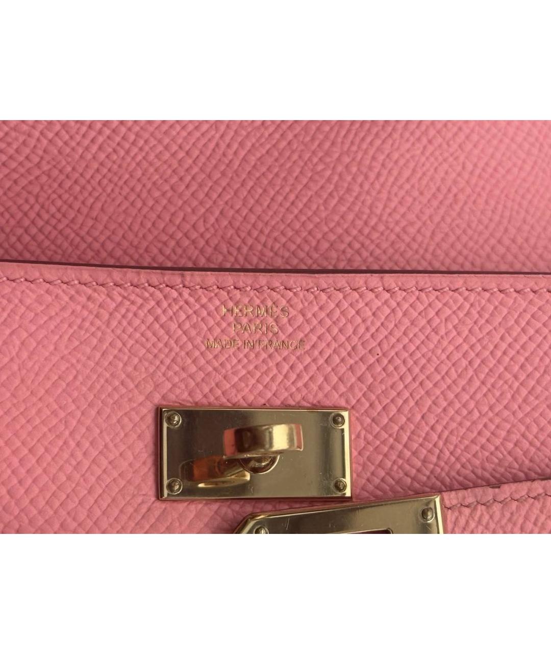 HERMES Розовая кожаная сумка через плечо, фото 4