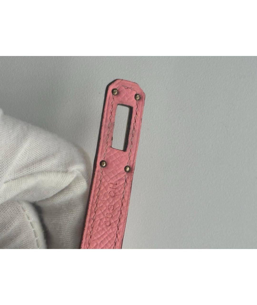 HERMES Розовая кожаная сумка через плечо, фото 6