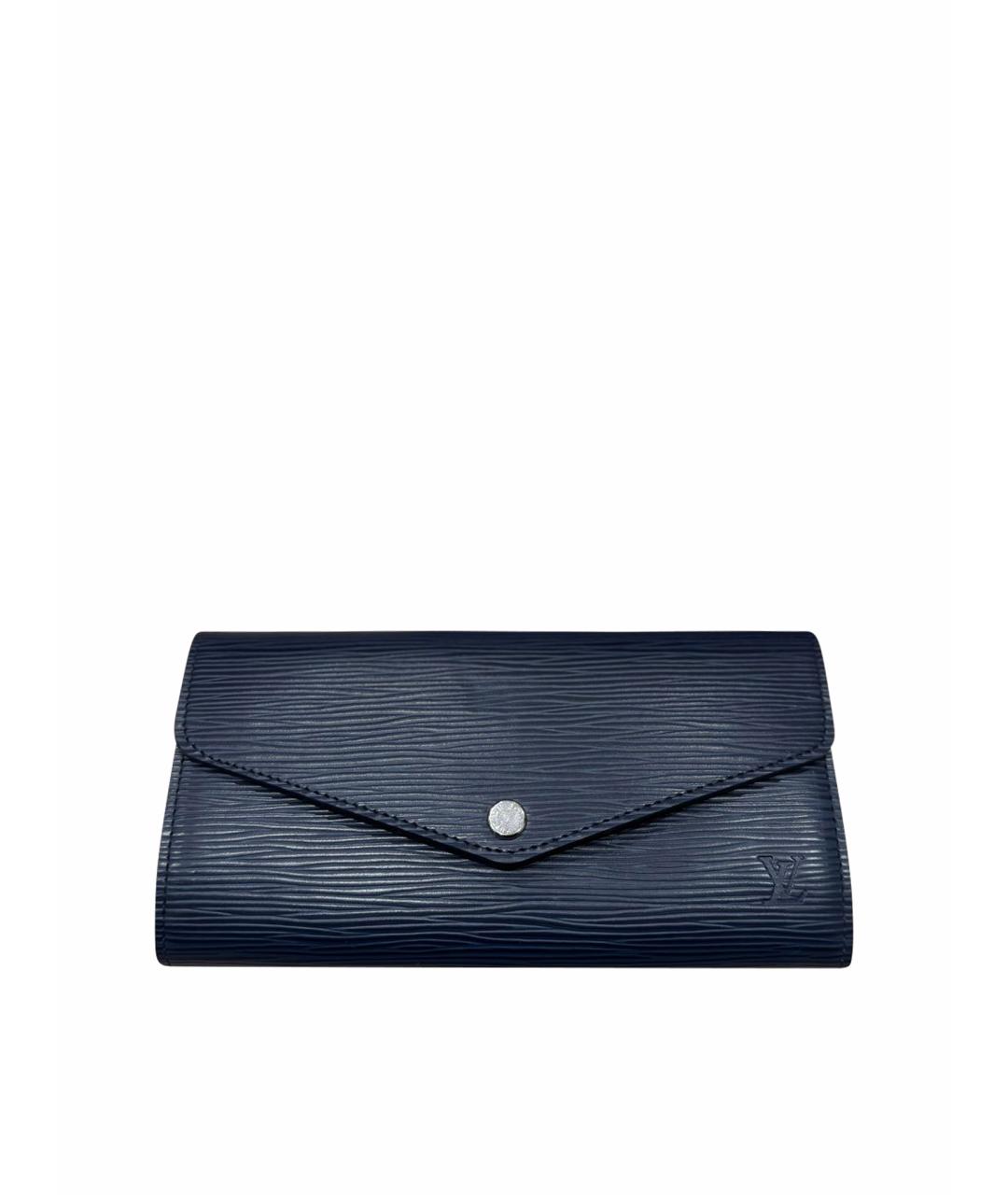 LOUIS VUITTON Темно-синий кожаный кошелек, фото 1