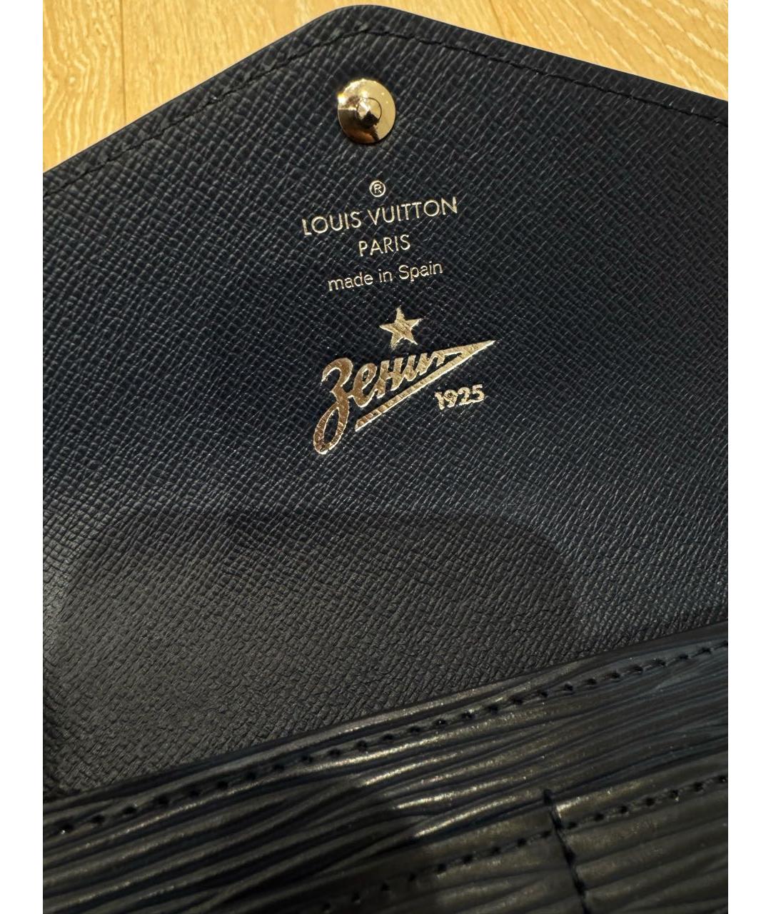 LOUIS VUITTON Темно-синий кожаный кошелек, фото 6