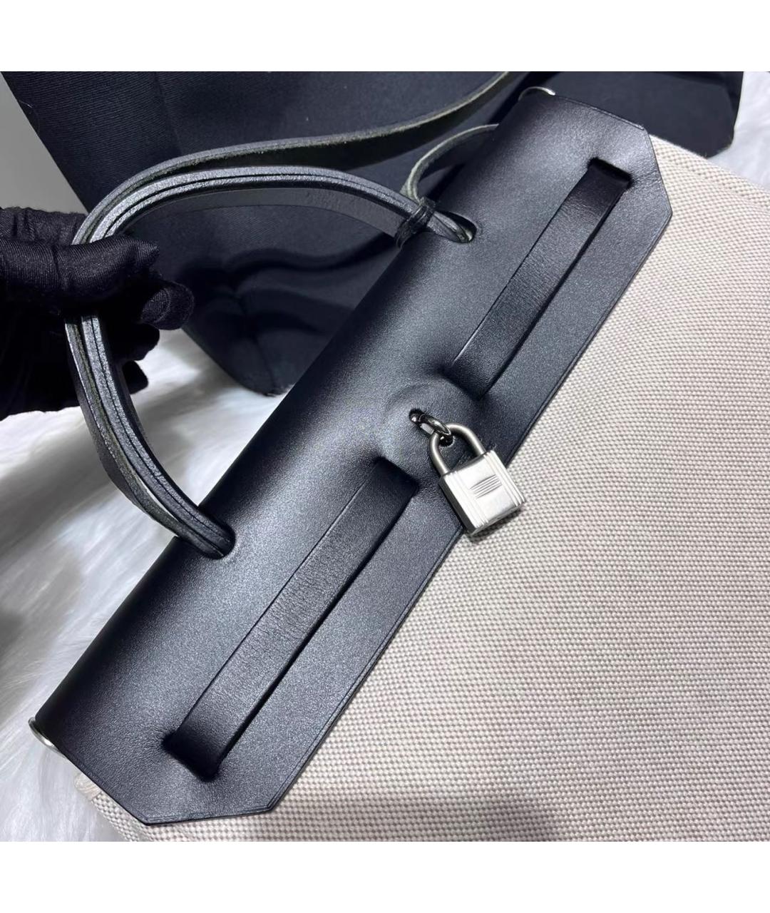 HERMES Черная кожаная сумка через плечо, фото 4