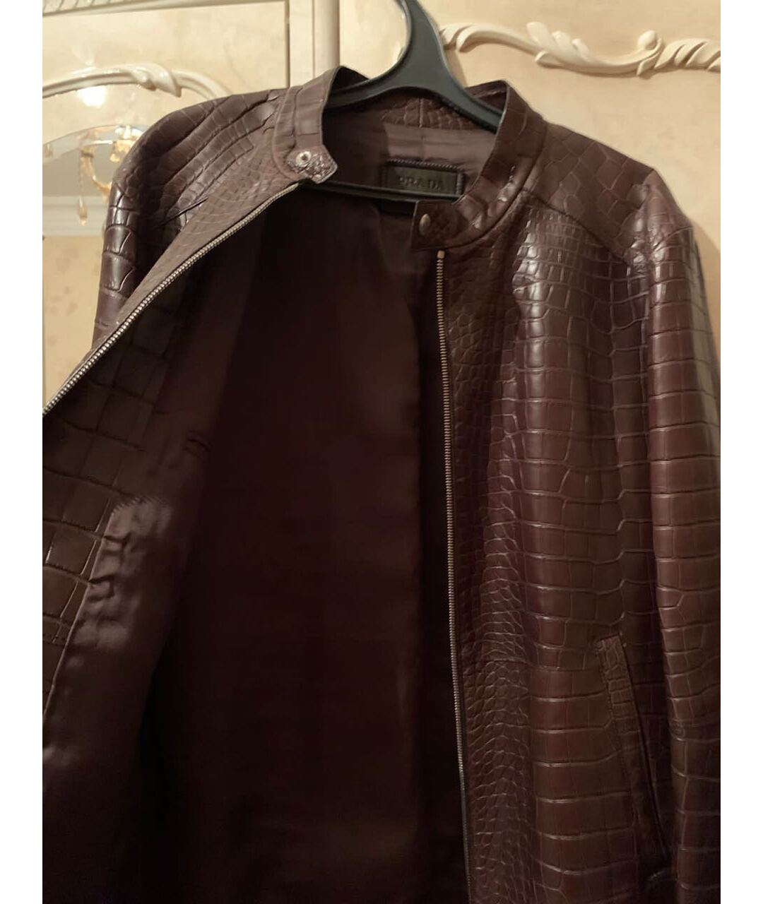 PRADA Коричневая куртка из экзотической кожи, фото 2