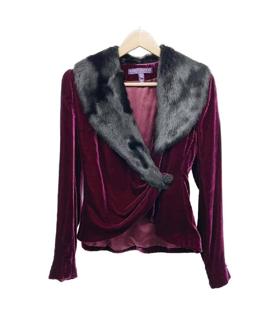 RALPH LAUREN PURPLE LABEL Бордовый бархатный жакет/пиджак, фото 10