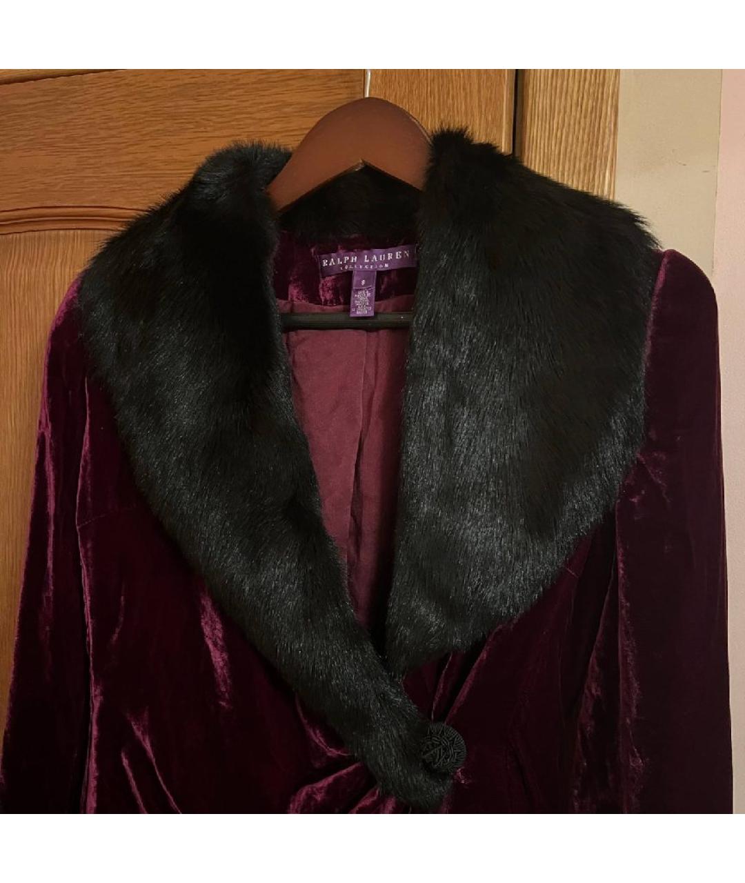 RALPH LAUREN PURPLE LABEL Бордовый бархатный жакет/пиджак, фото 3