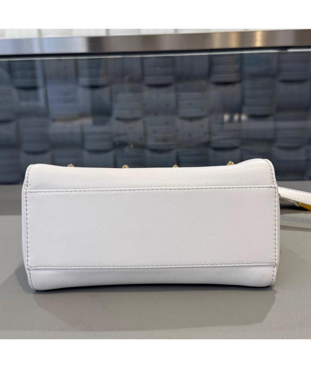 FENDI Белая кожаная сумка через плечо, фото 5