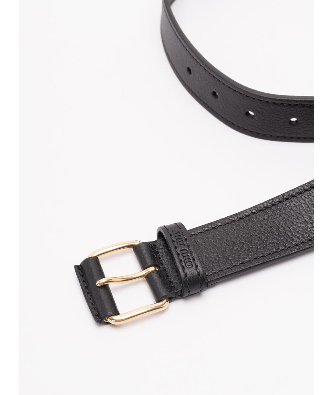 MIU MIU Черный кожаный ремень, фото 3