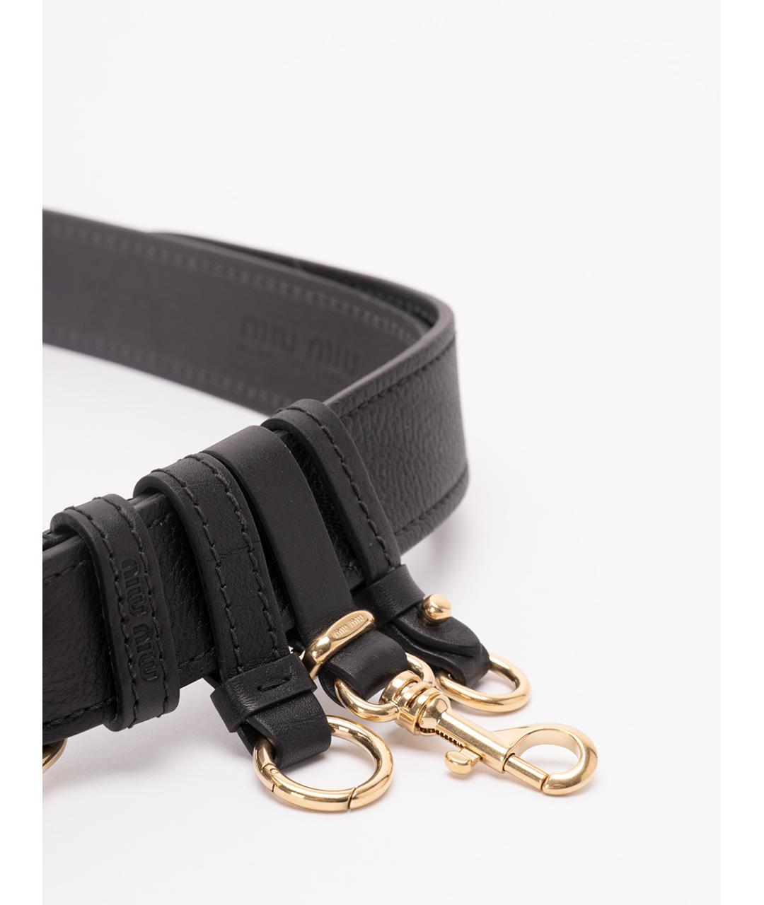 MIU MIU Черный кожаный ремень, фото 2