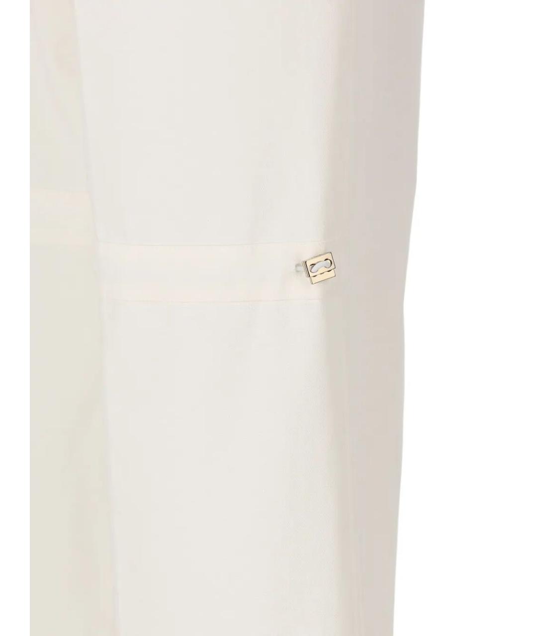 FENDI Белые хлопковые прямые брюки, фото 4