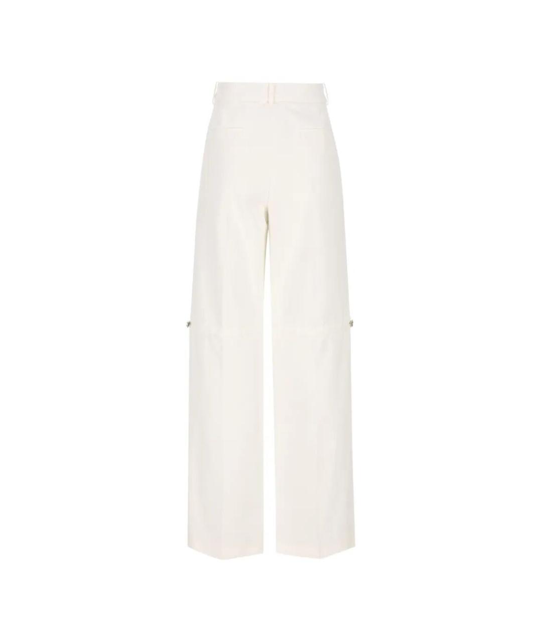 FENDI Белые хлопковые прямые брюки, фото 2