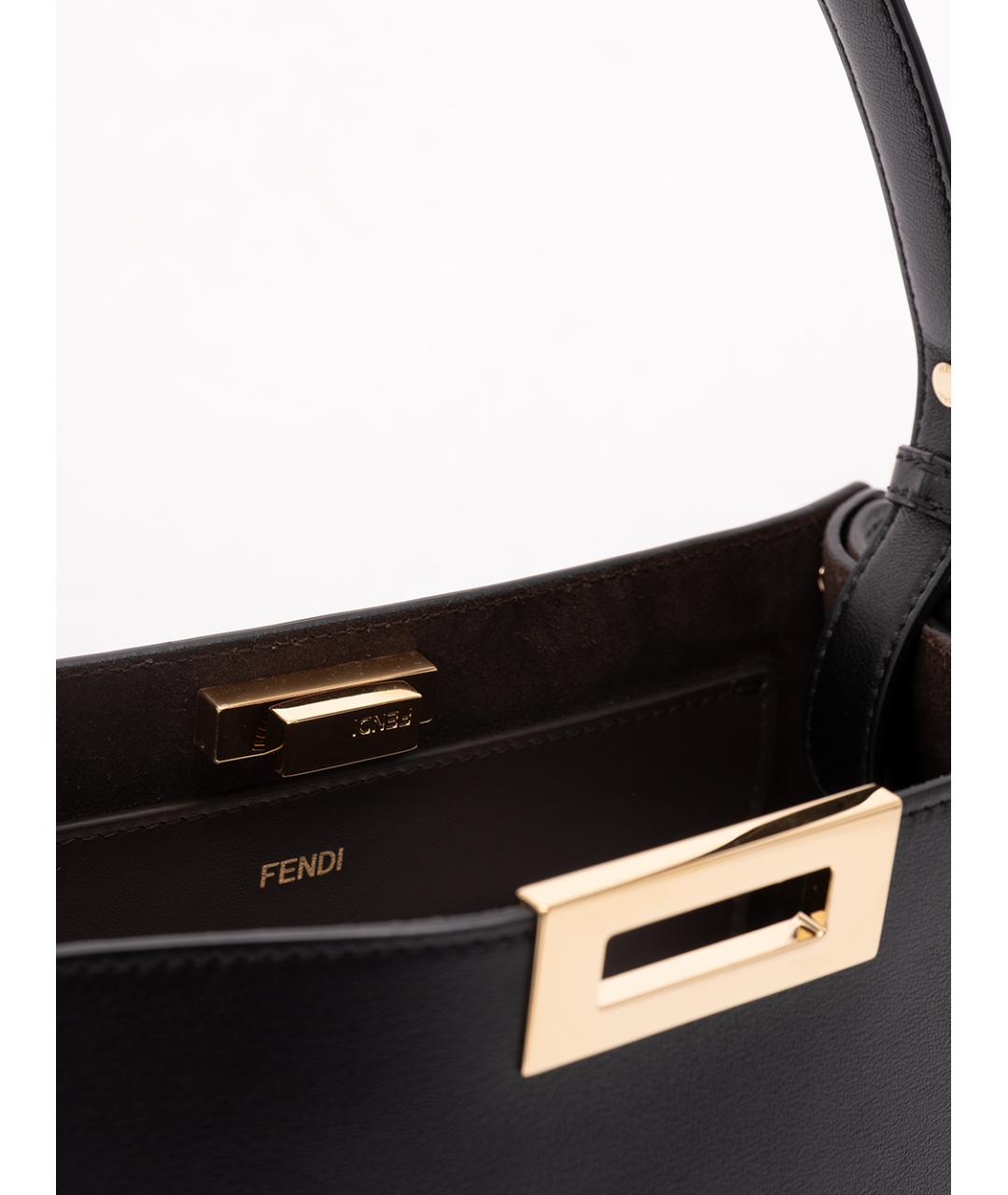 FENDI Черная кожаная сумка через плечо, фото 4