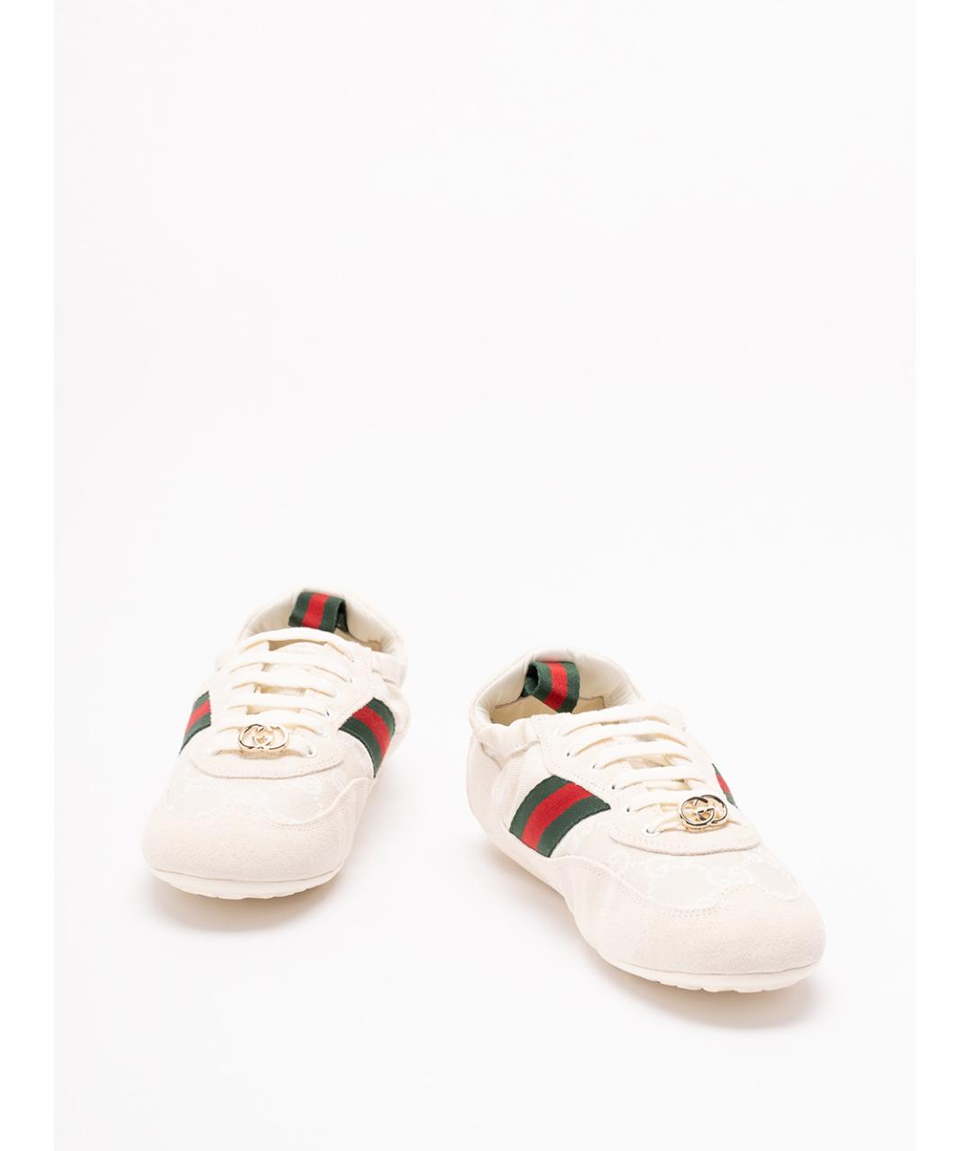 GUCCI Белые замшевые кроссовки, фото 2