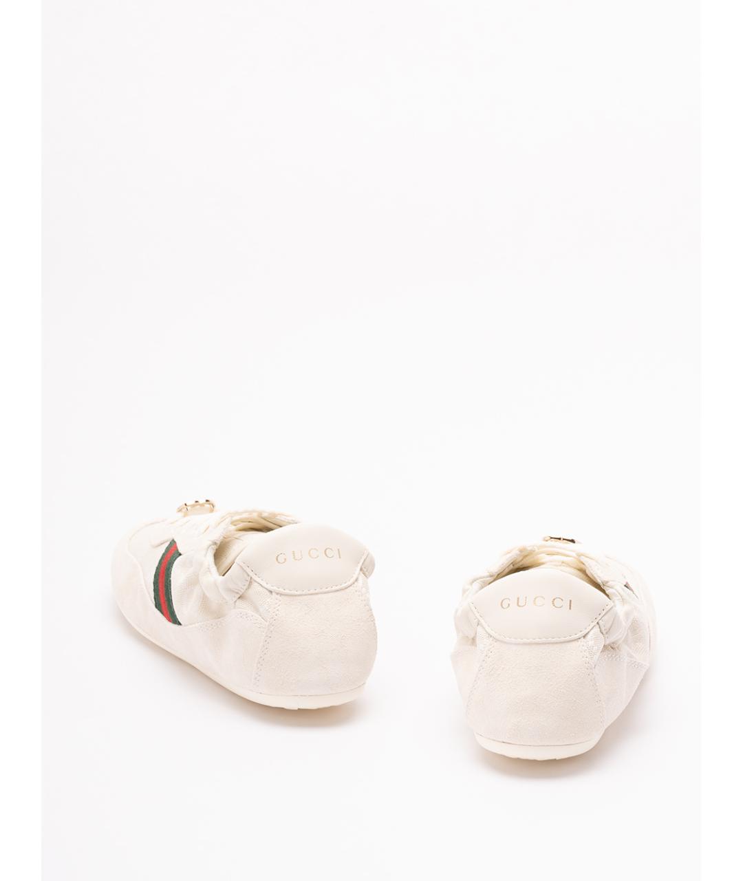 GUCCI Белые замшевые кроссовки, фото 3