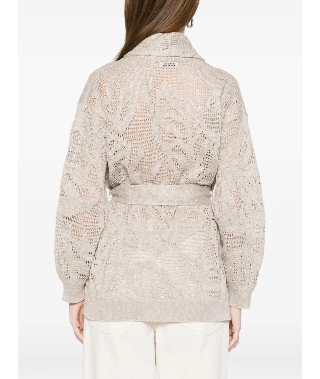 BRUNELLO CUCINELLI Серый льняной кардиган, фото 3