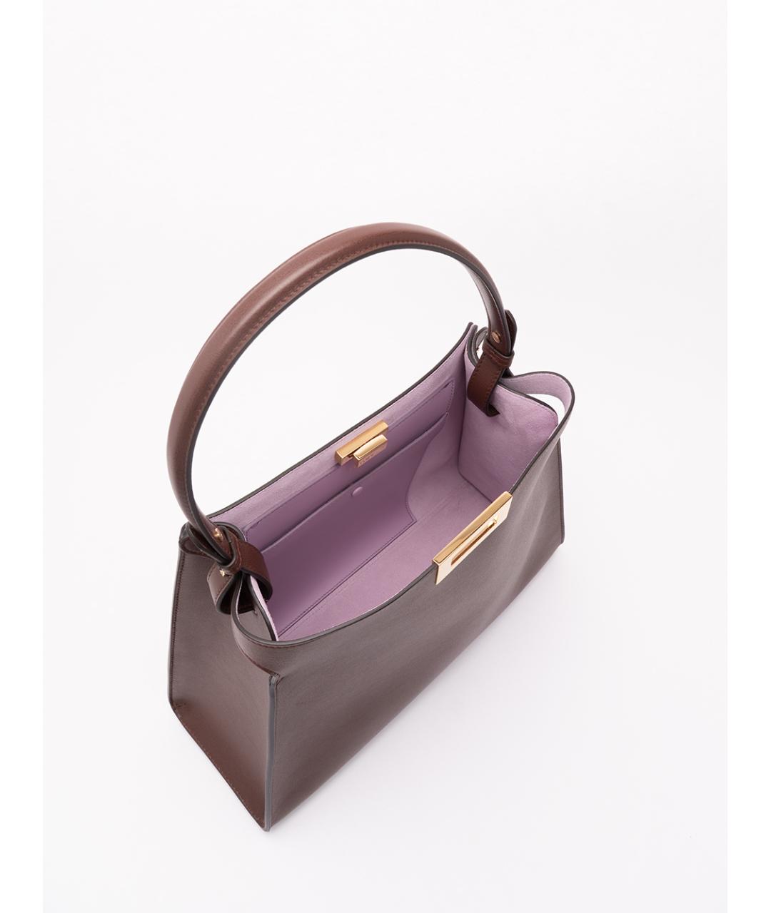 FENDI Коричневая кожаная сумка тоут, фото 6