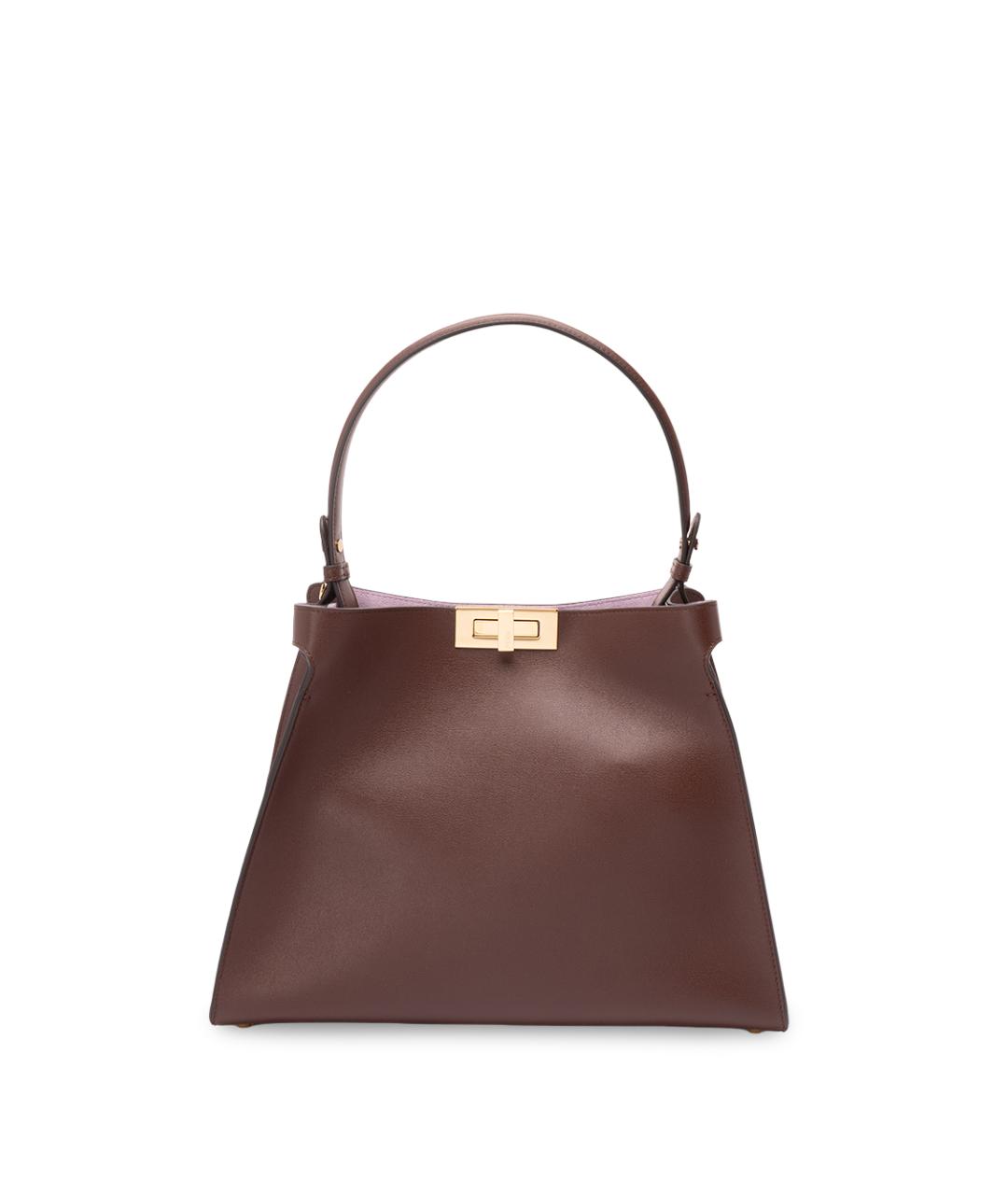 FENDI Коричневая кожаная сумка тоут, фото 1