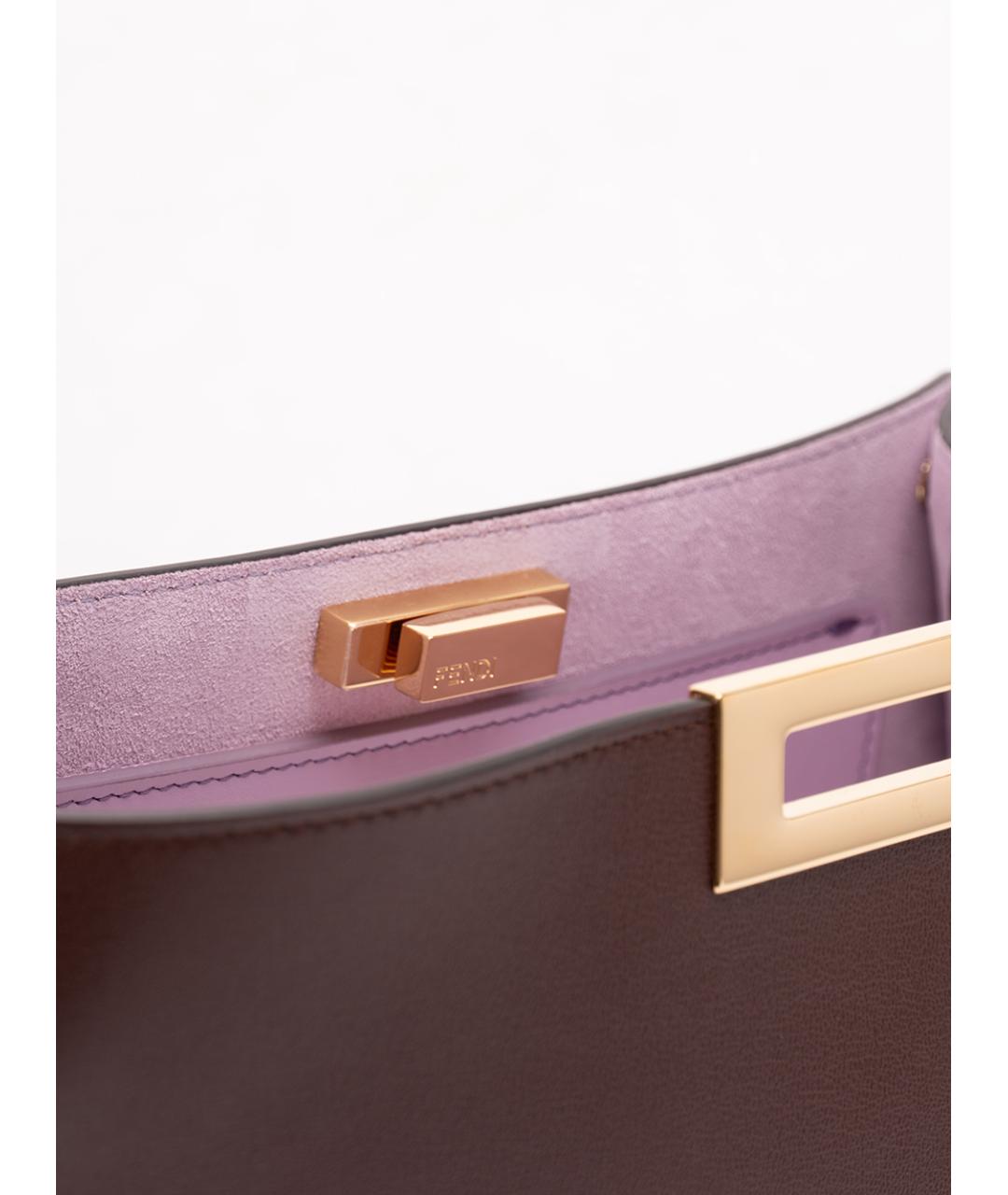 FENDI Коричневая кожаная сумка тоут, фото 4