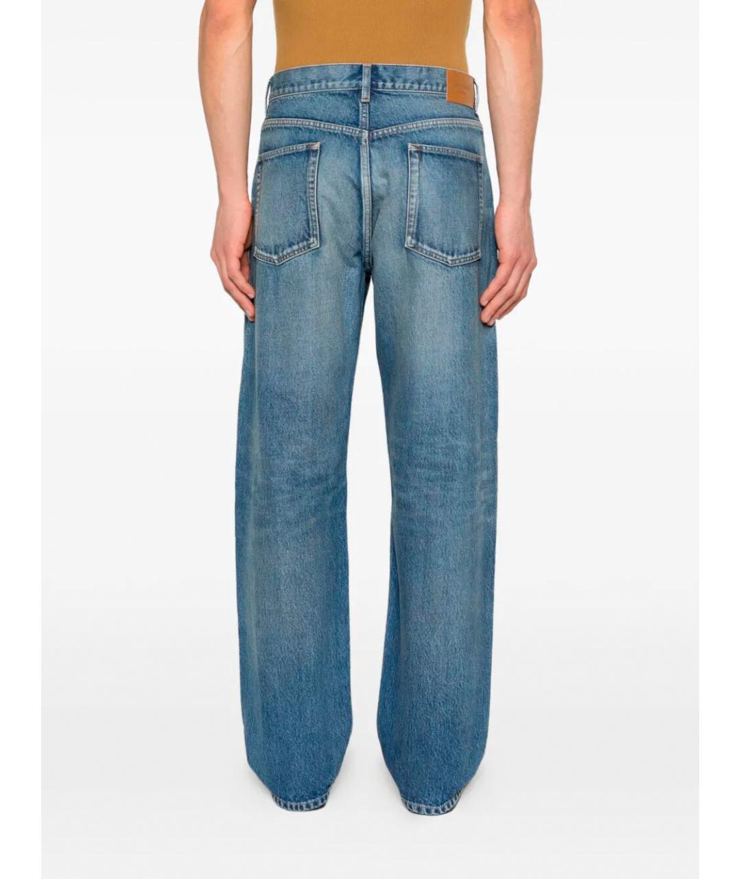 SAINT LAURENT Синие хлопковые прямые джинсы, фото 5
