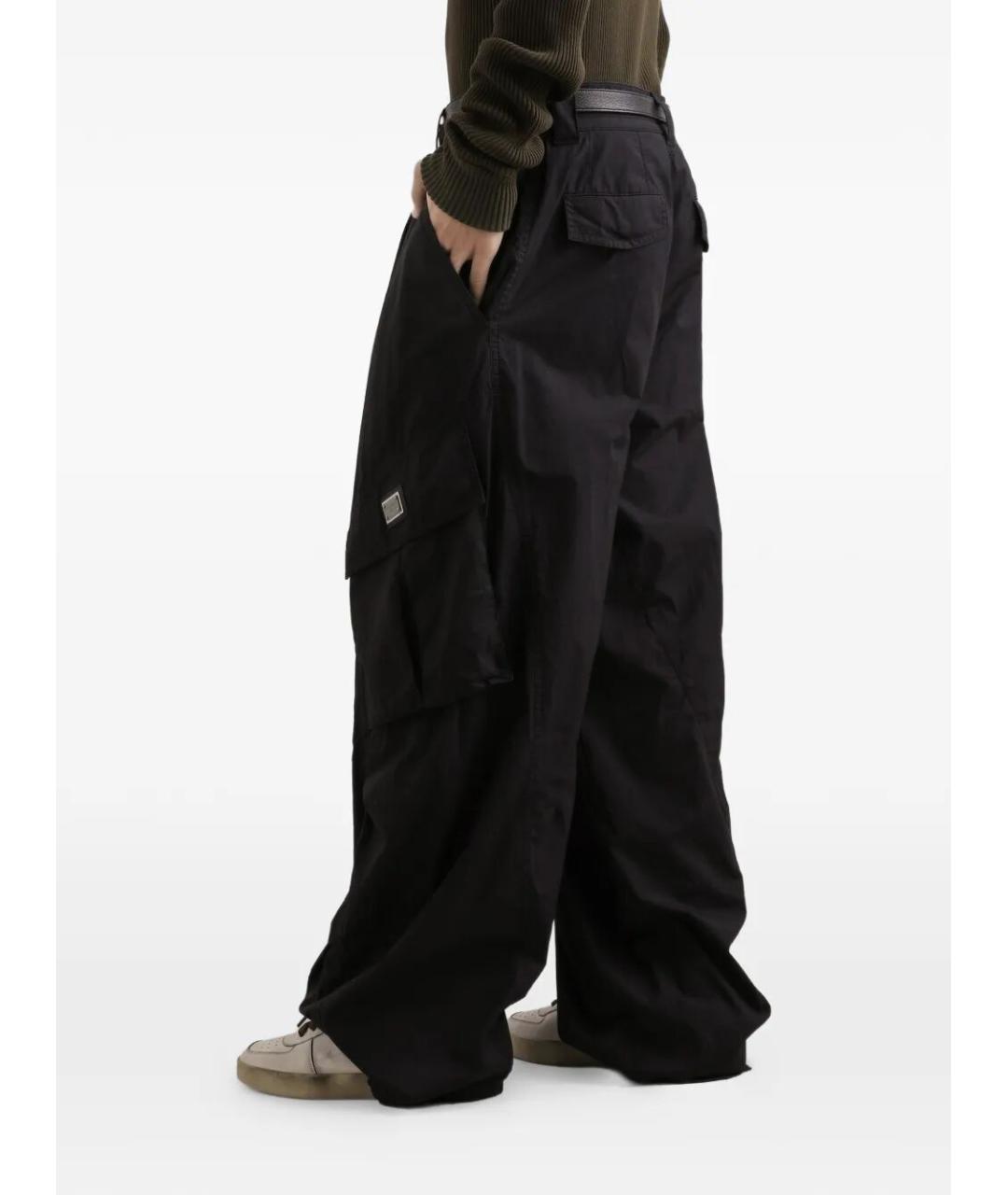 DOLCE&GABBANA Черные хлопковые повседневные брюки, фото 4