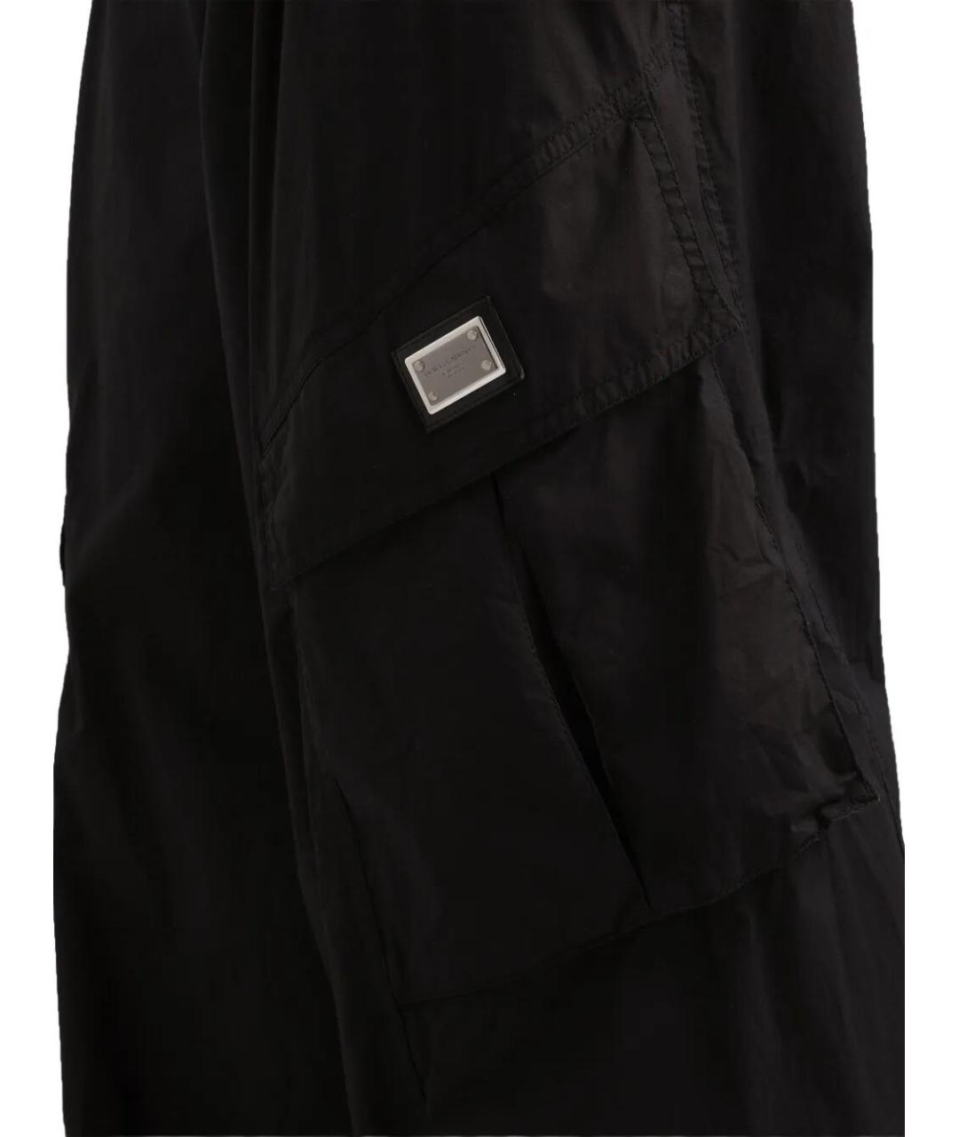 DOLCE&GABBANA Черные хлопковые повседневные брюки, фото 3