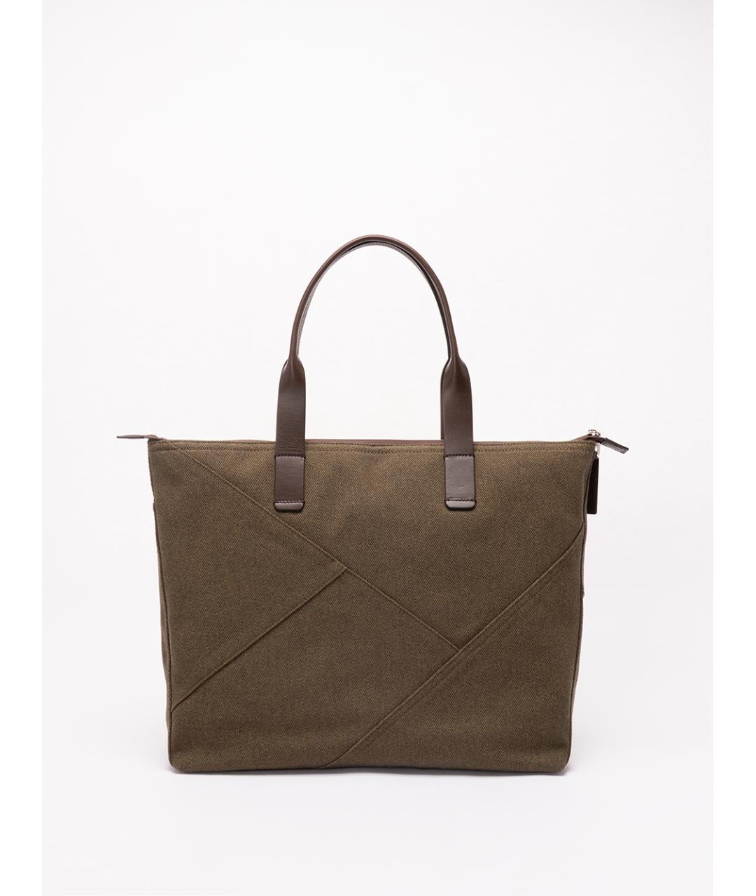 DOLCE&GABBANA Коричневая тканевая сумка тоут, фото 2